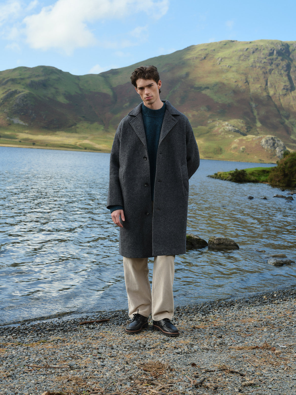 OTIS WOOL TRENCH COAT - CLASSIC GREY