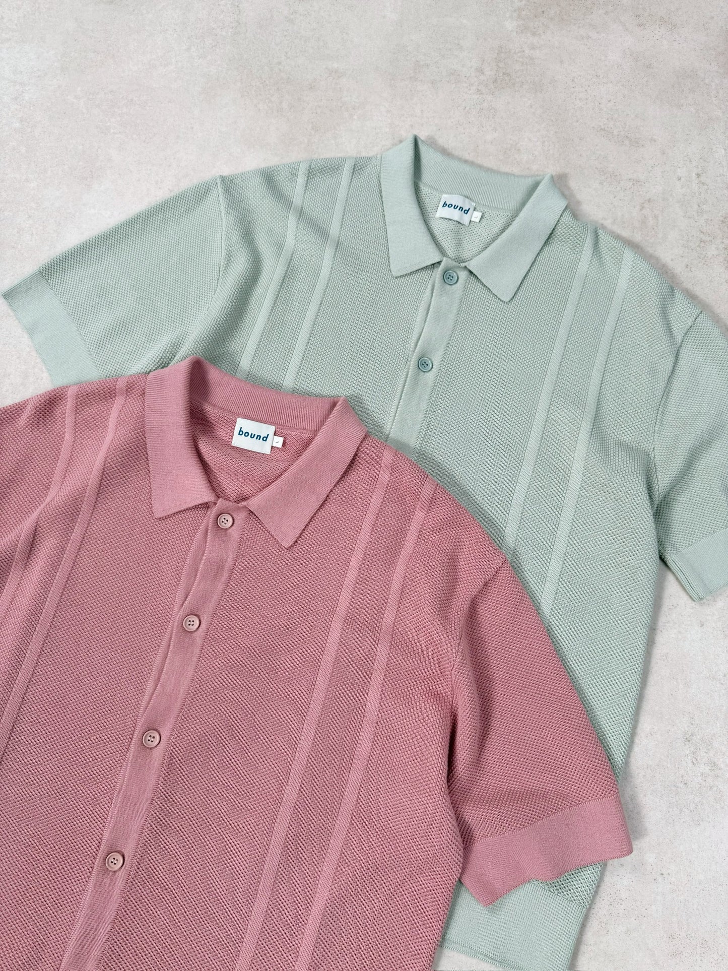 STANLEY WAFFLE KNIT POLO - PISTACHIO