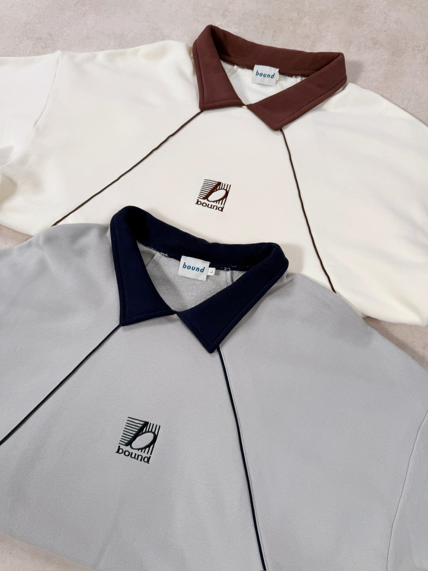 RETRO SPORTS GRID SWEATER - CREAM / BROWN