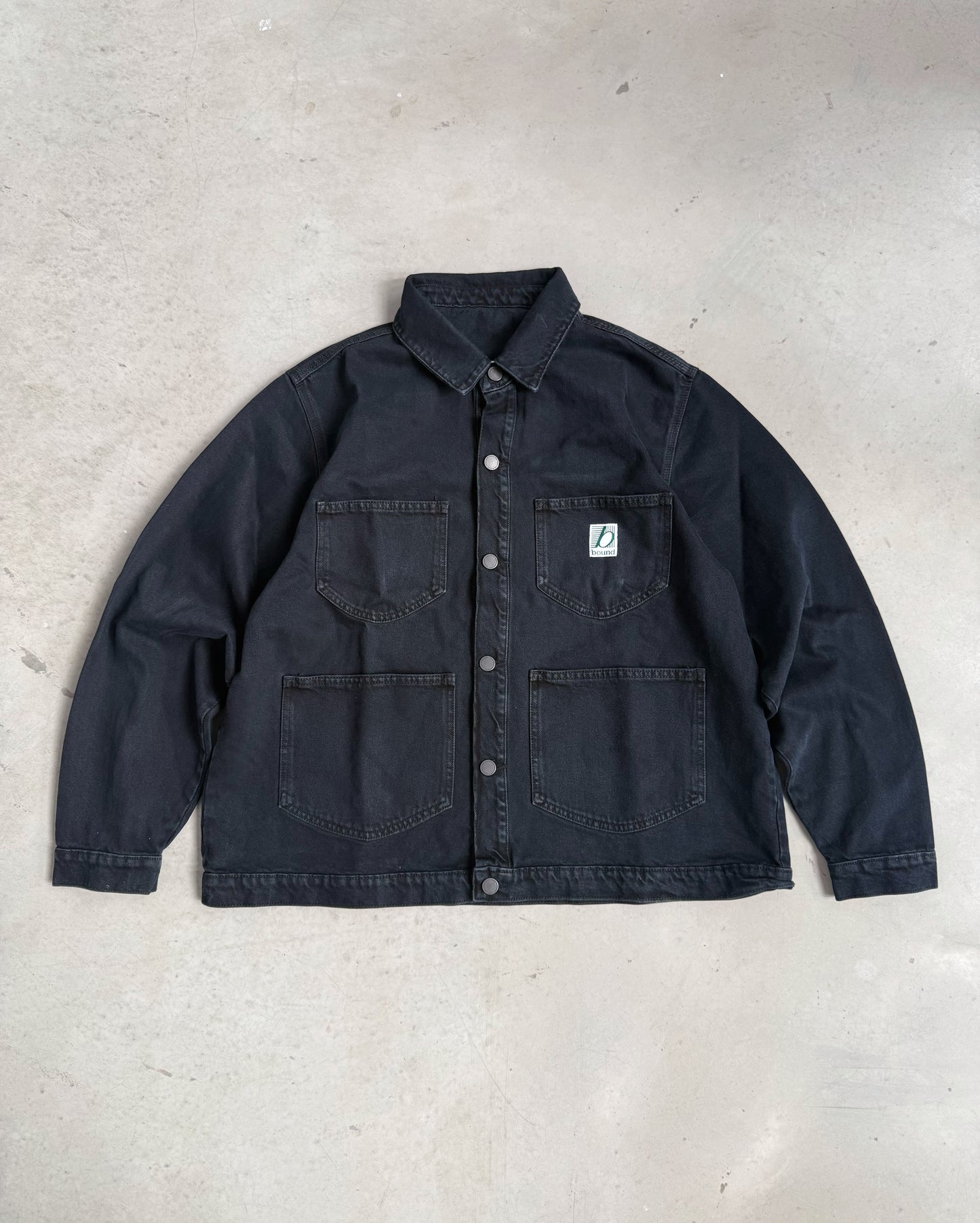 MANHATTAN DENIM WORK JACKET - WASHED BLACK