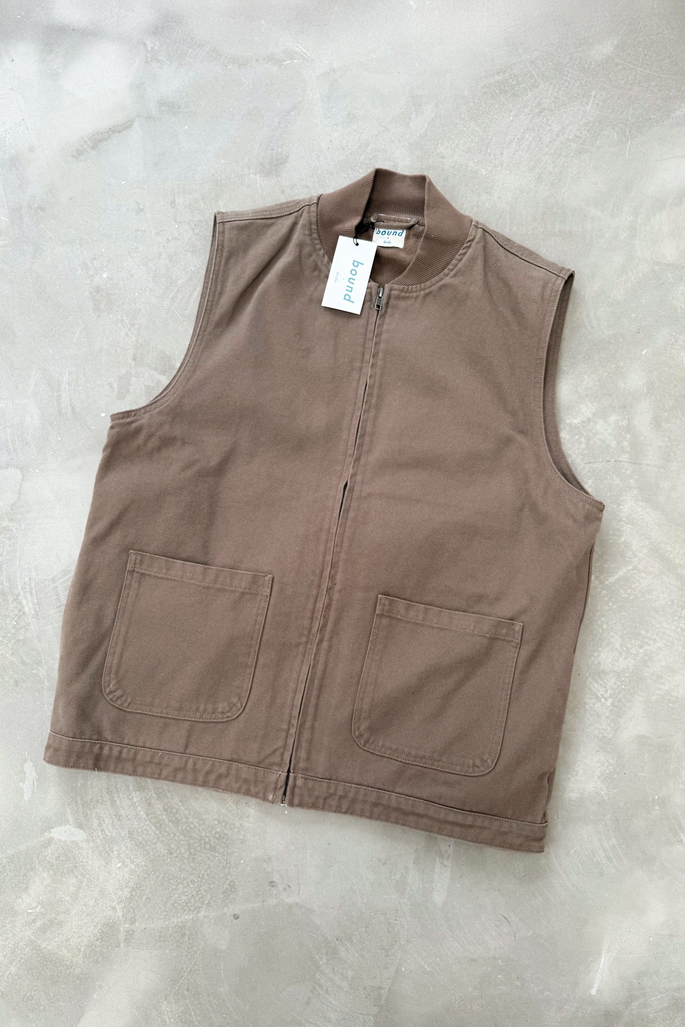 BOTHA HEAVY CANVAS VEST - BROWN