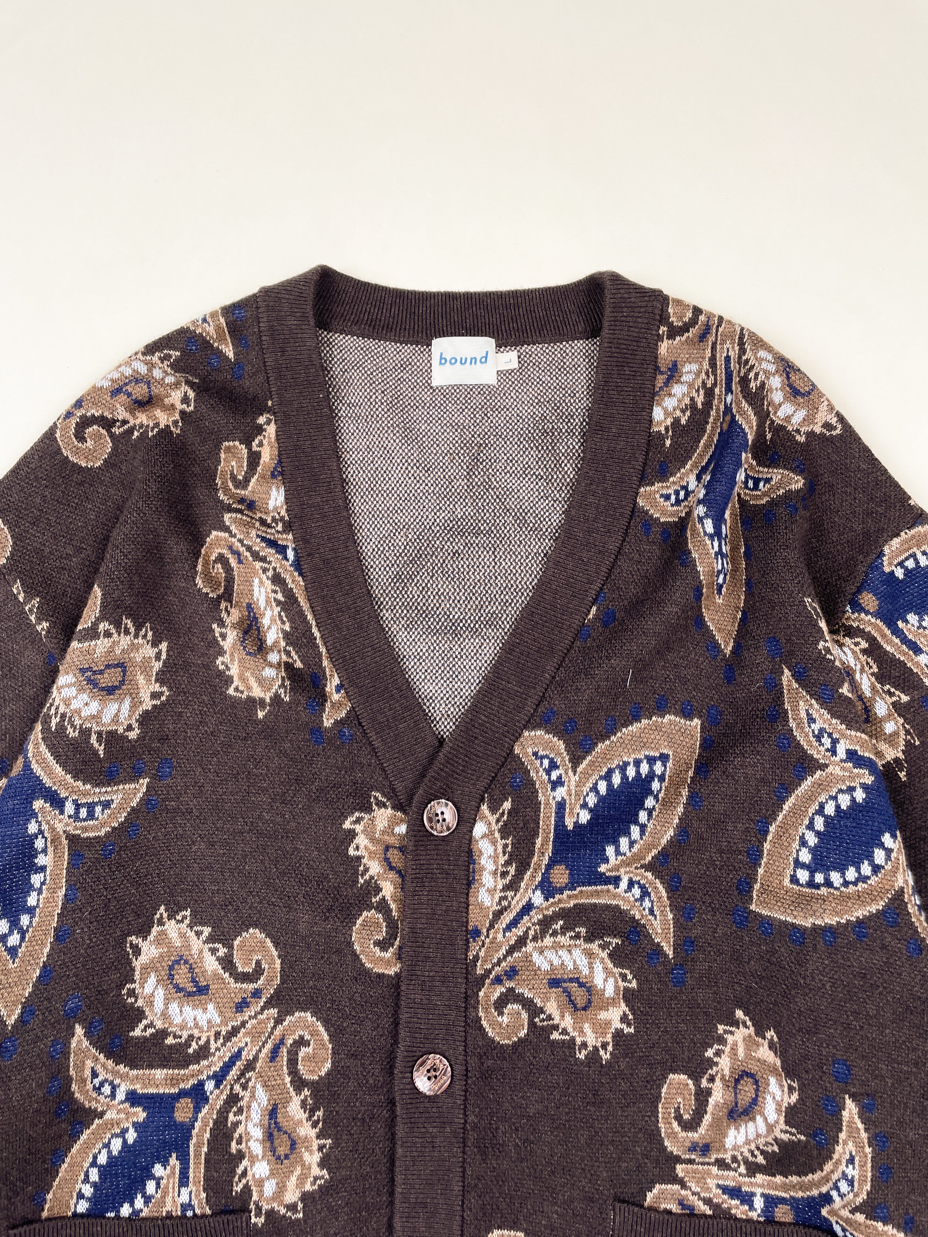 PAISLEY WOOL GRANDAD CARDIGAN – bound