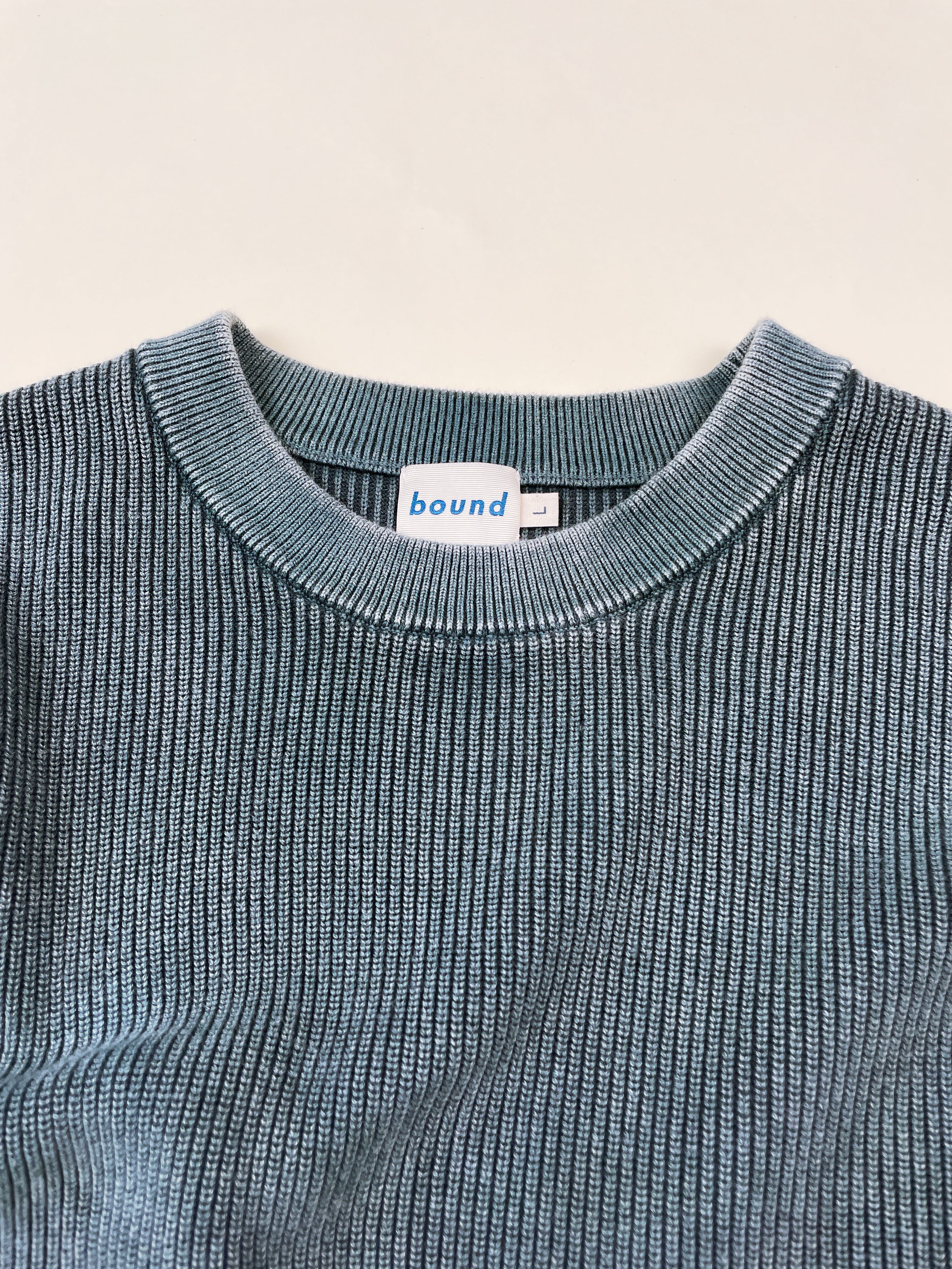 ACID WASHED CREWNECK SWEATER - AGAVE – bound