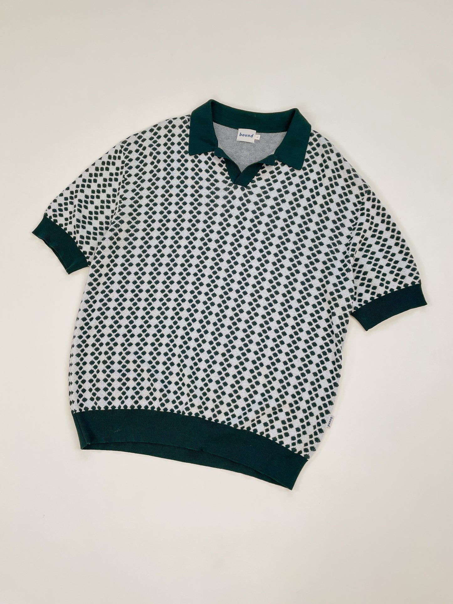 SERRA DOTTED KNIT POLO - WHITE / GREEN