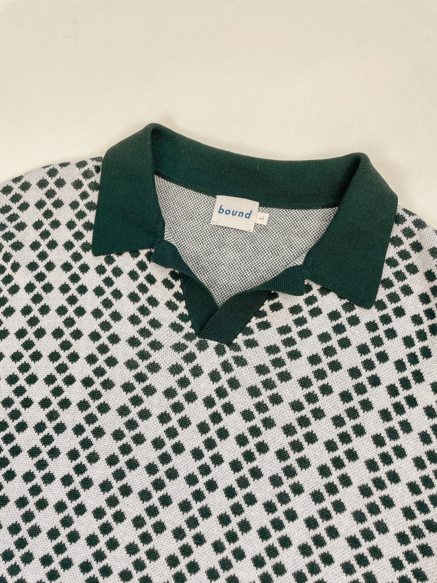 SERRA DOTTED KNIT POLO - WHITE / GREEN