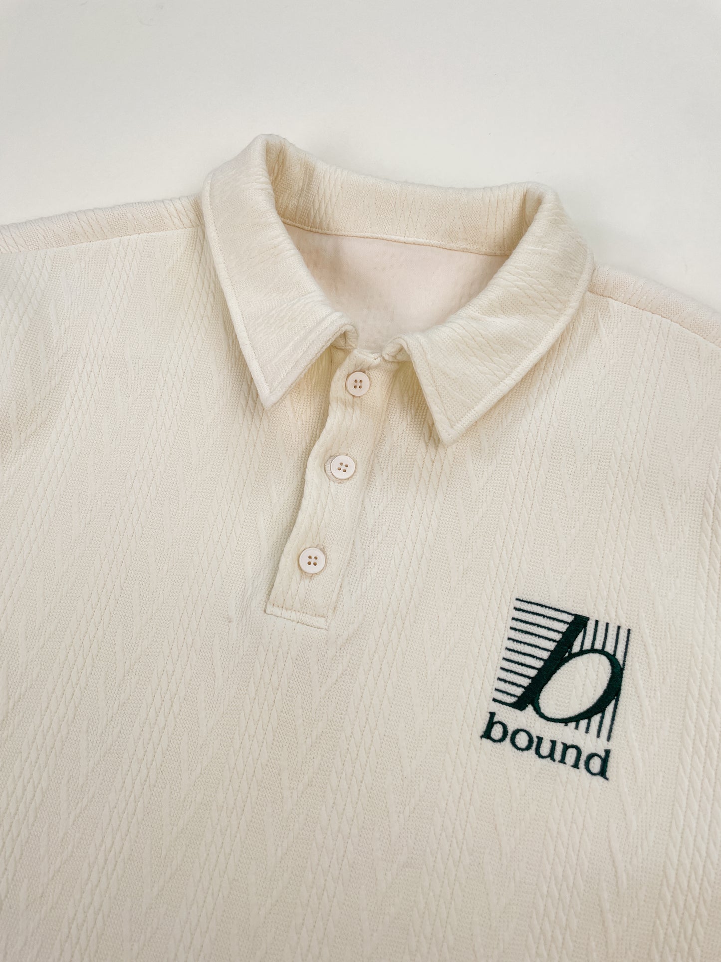 TENNIS CABLE TEXTURE POLO - ECRU