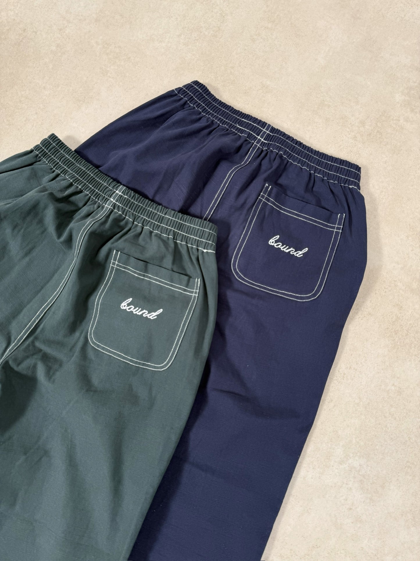 CONTRAST RIPSTOP CANVAS TROUSER - MID GREEN