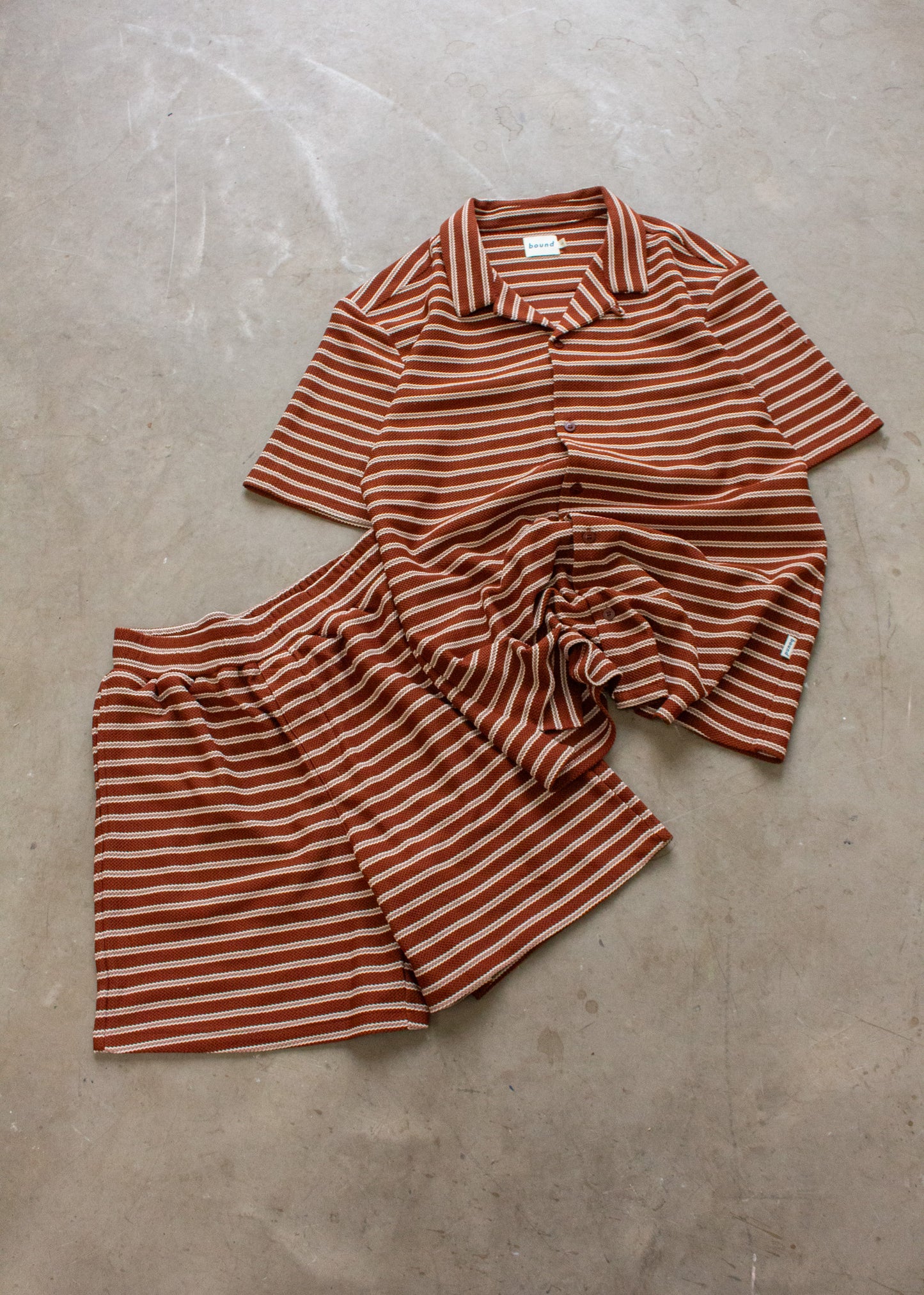 STRIPE JACQUARD RUST SHIRT