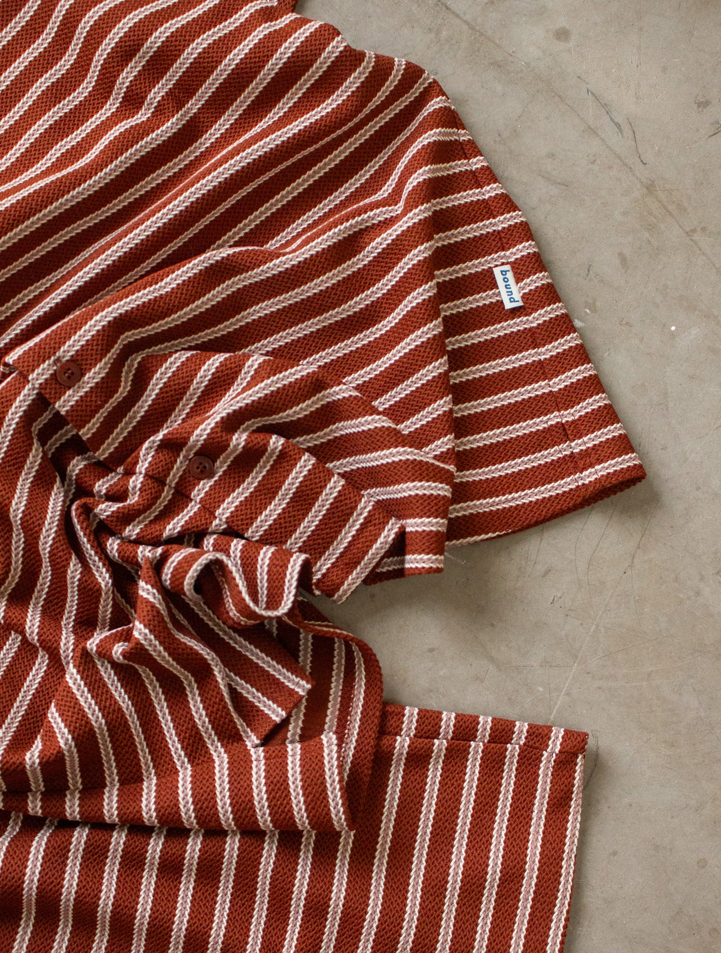 STRIPE JACQUARD RUST SHIRT