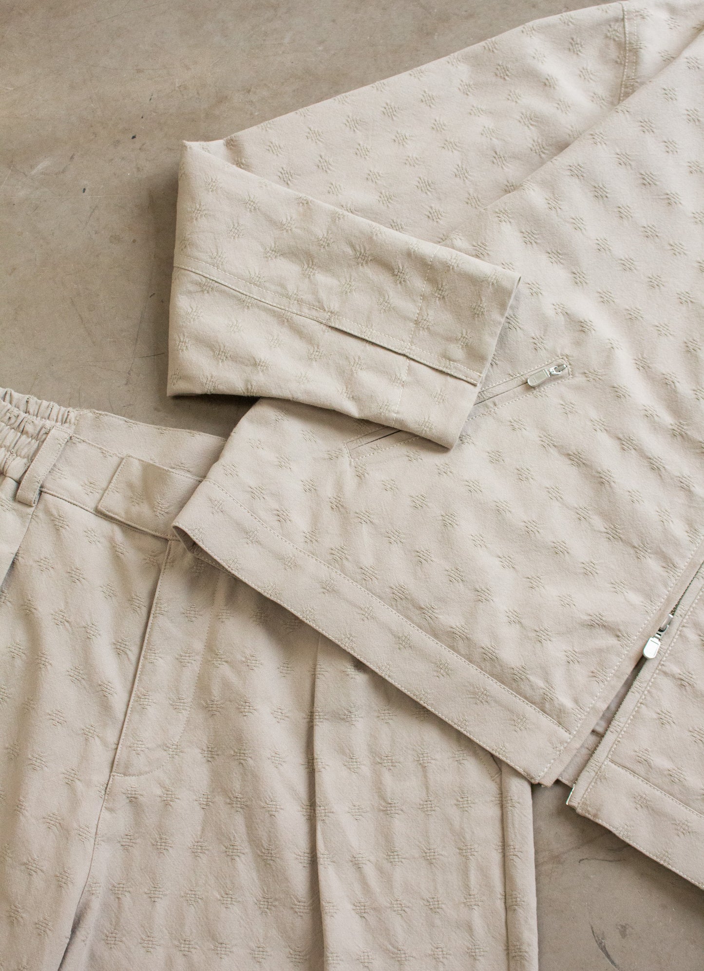 EMBROIDERED RIBIERA TROUSERS - STONE