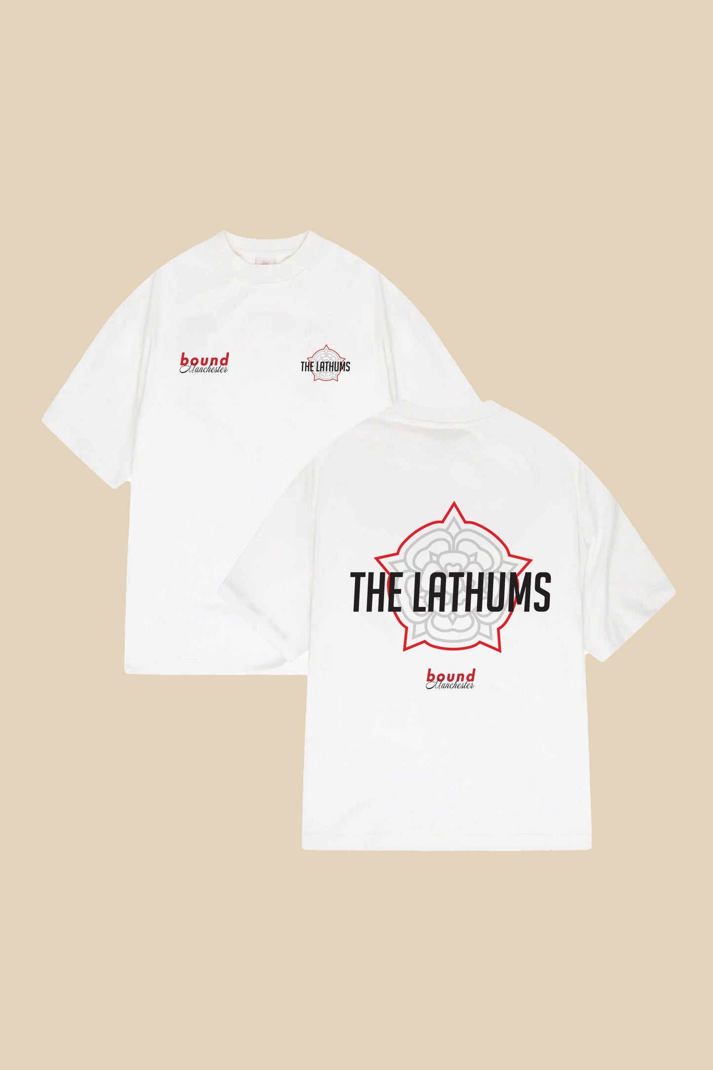 THE LATHUMS X BOUND 'LOVELY UP NORTH' TEE - WHITE