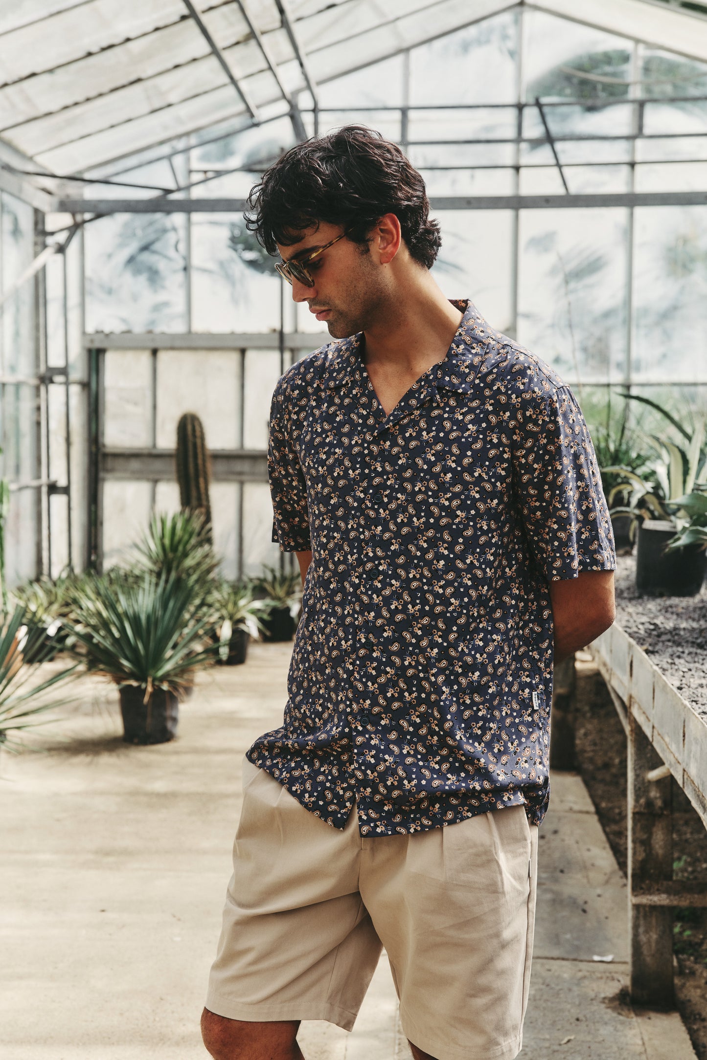 PAISLEY RAYON SHIRT - BLUE