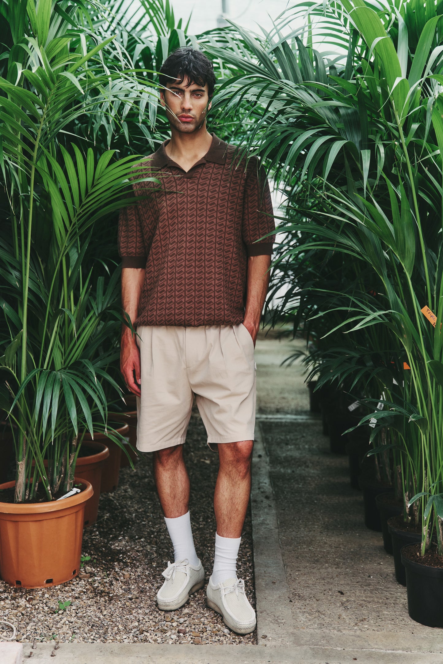 HARRIS KNIT POLO - BROWN BLEND