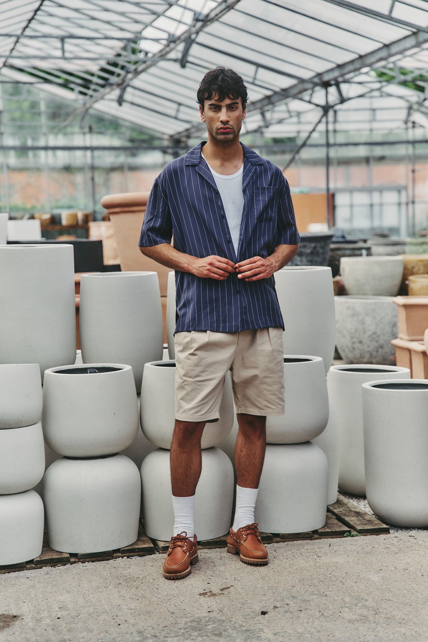PEACHED CANVAS SHORTS - SAND