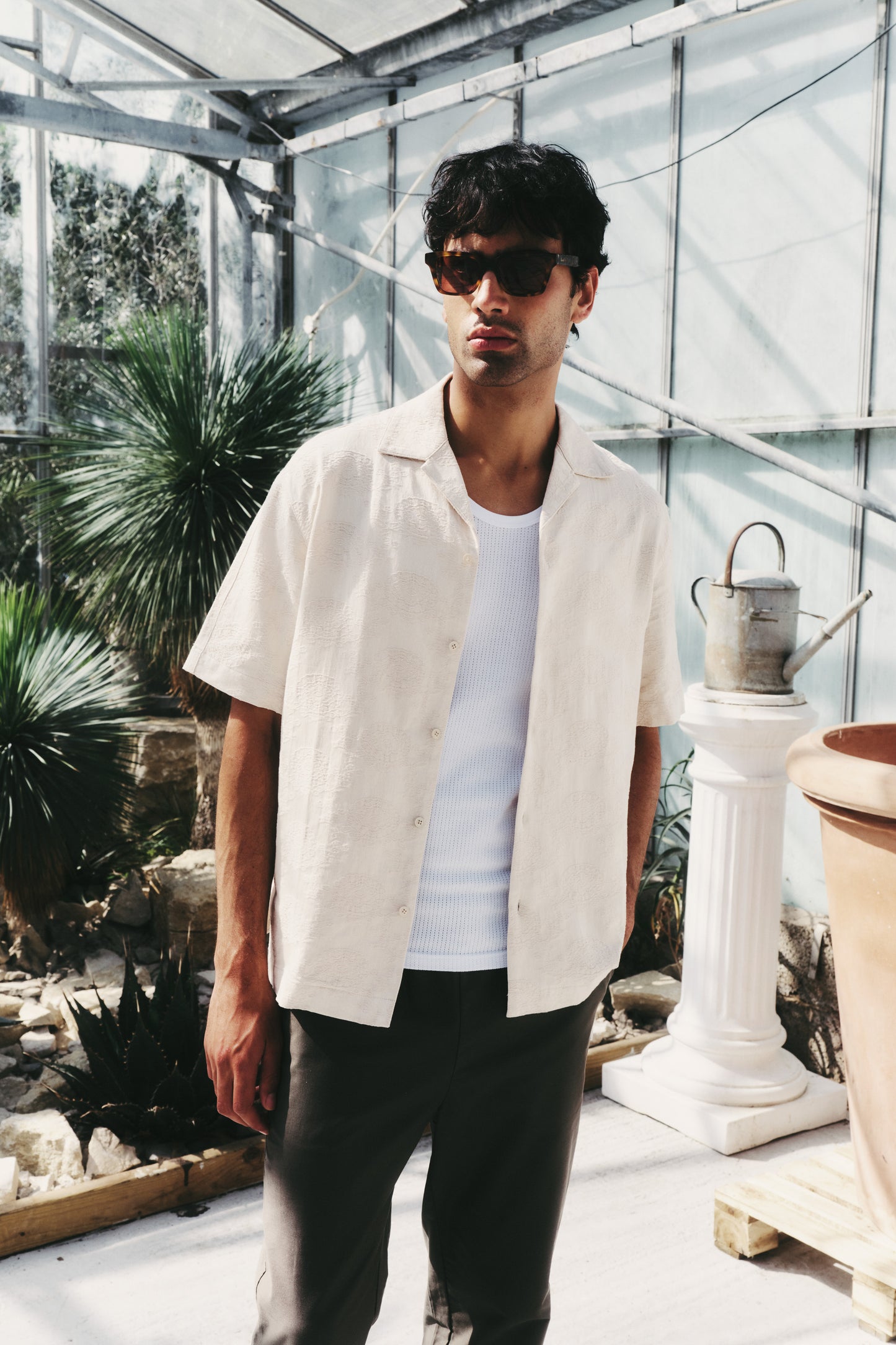 FLORA EMBROIDERED SHIRT - CREAM
