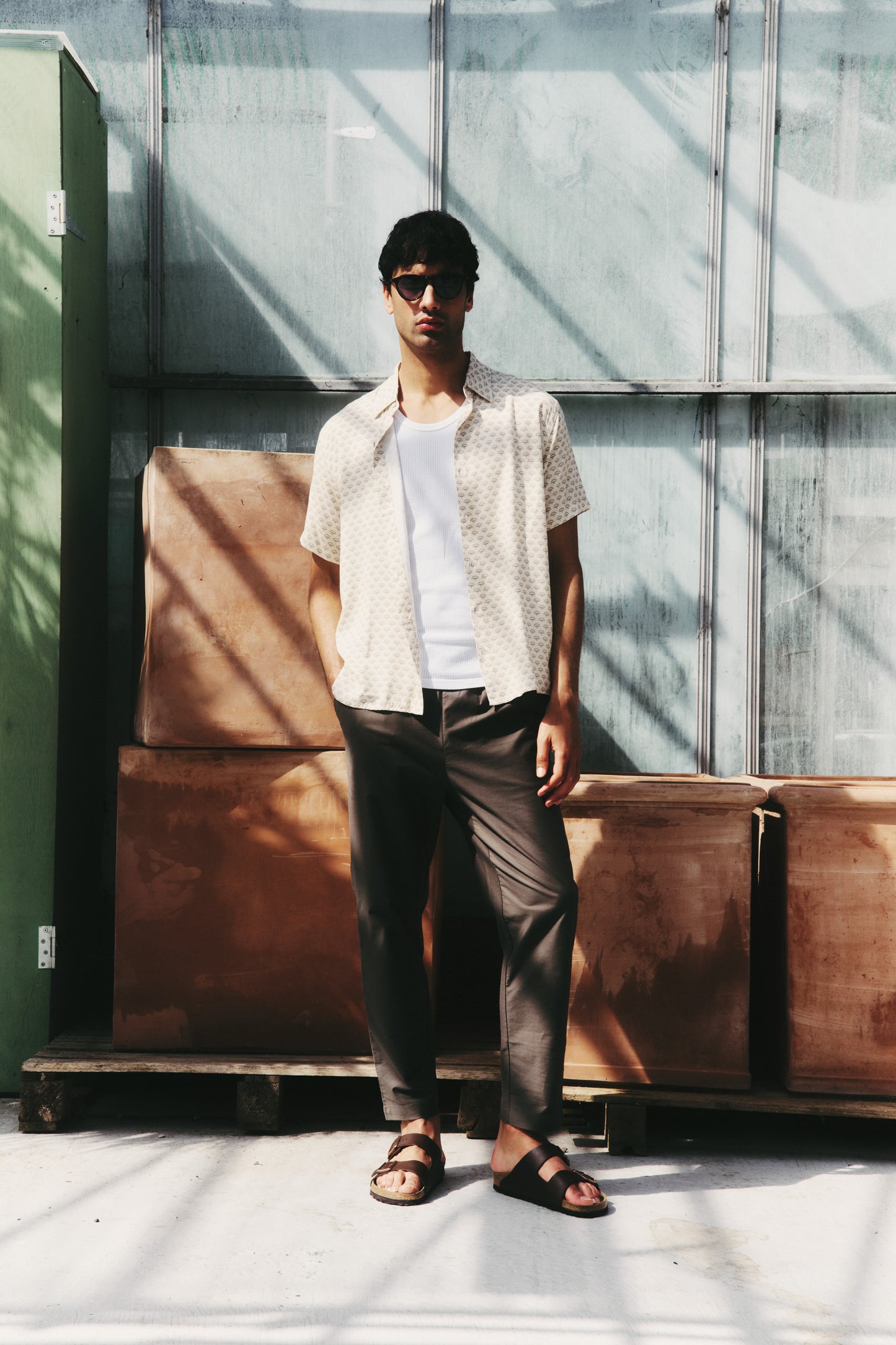 MICHAEL CASUAL TROUSER - ARMY GREEN