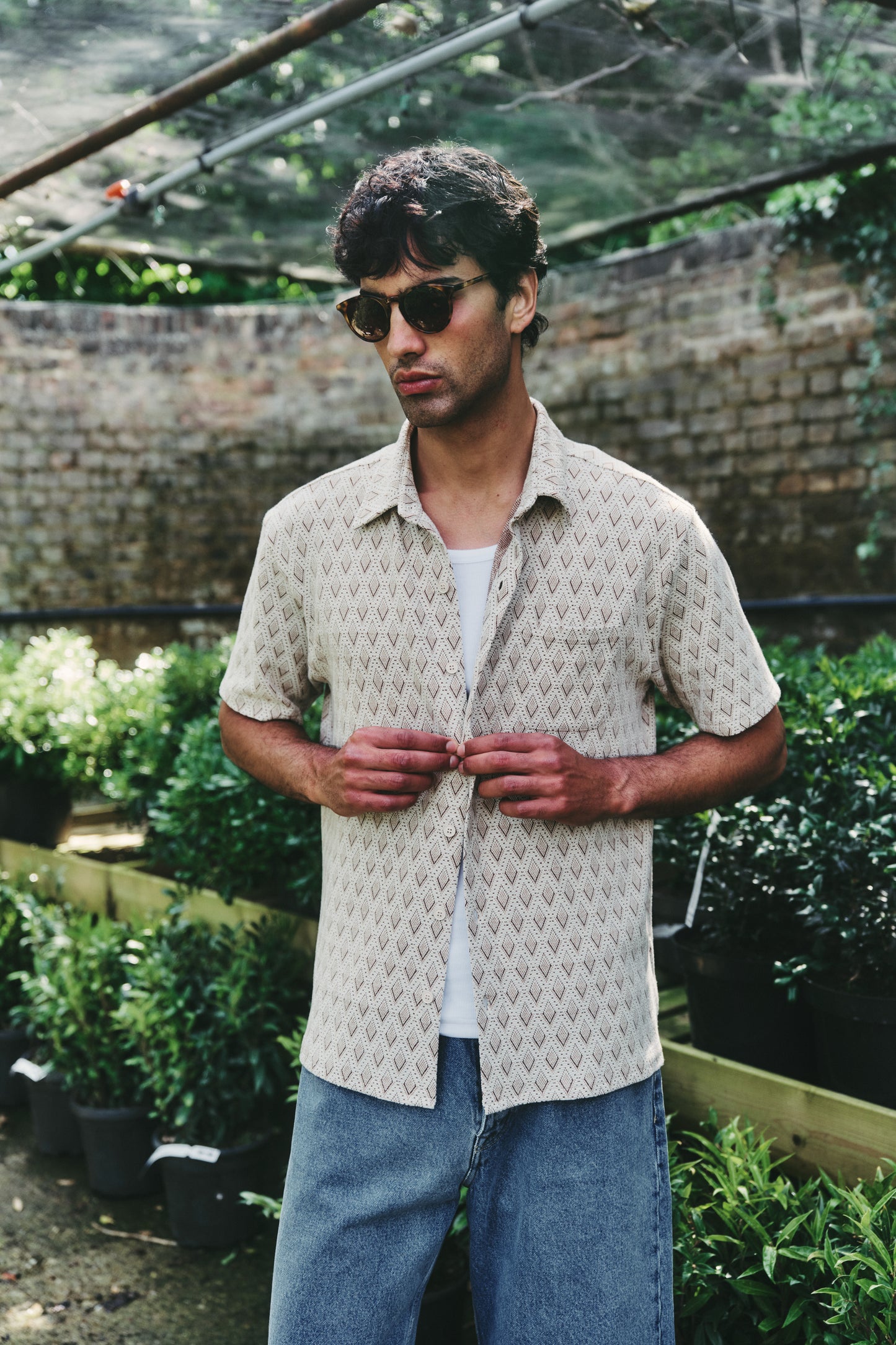 ROMAN WOVEN POLO - ECRU