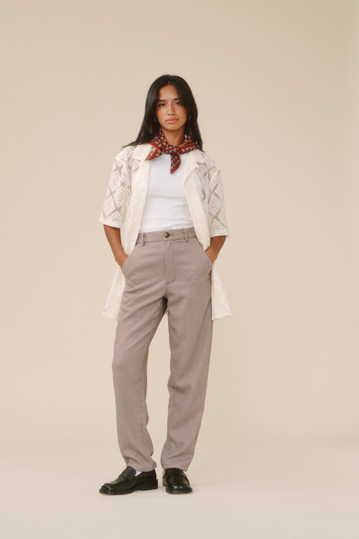 LACE VACATION SHIRT - CREAM