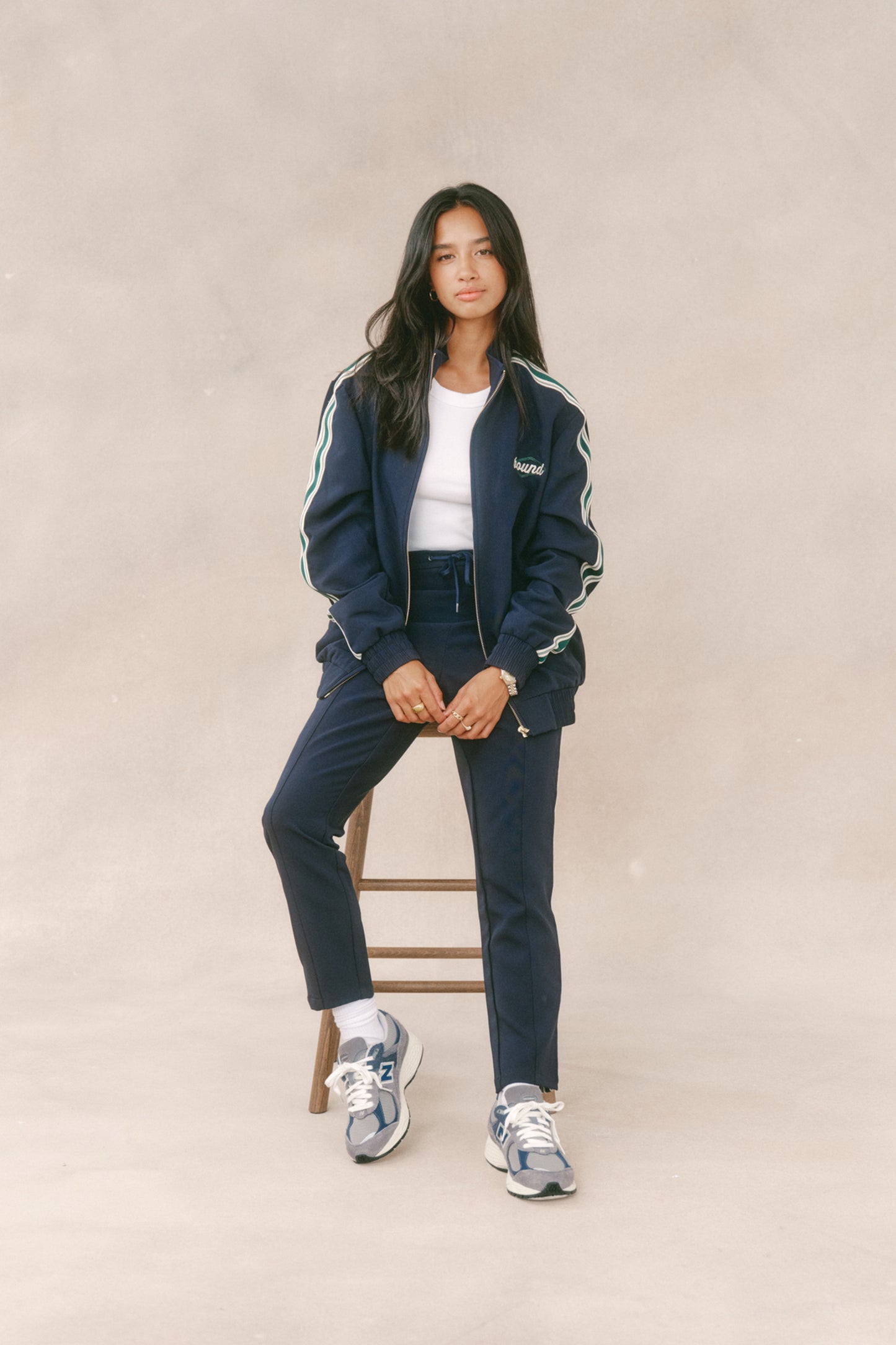 PAULIE NAVY STRIPE TRACK JACKET