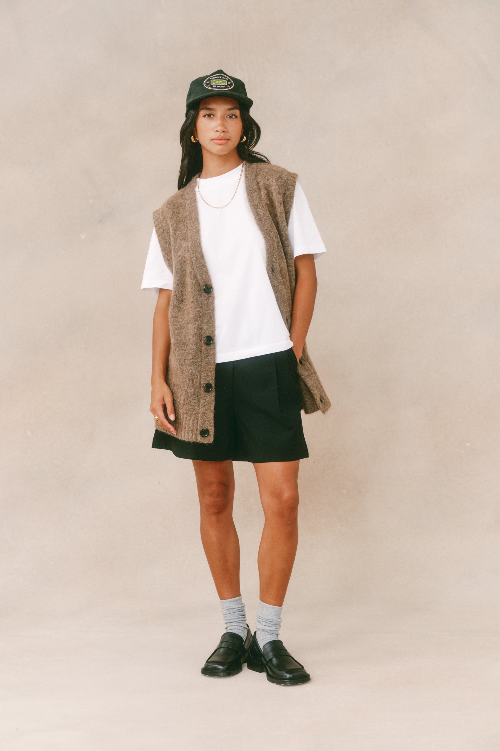 HUDSON MOHAIR CARDIGAN VEST - TAUPE BROWN – bound