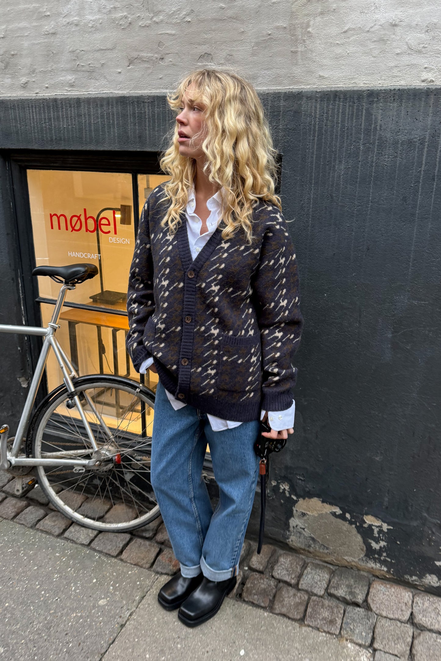 RONNIE MOHAIR CARDIGAN - NAVY