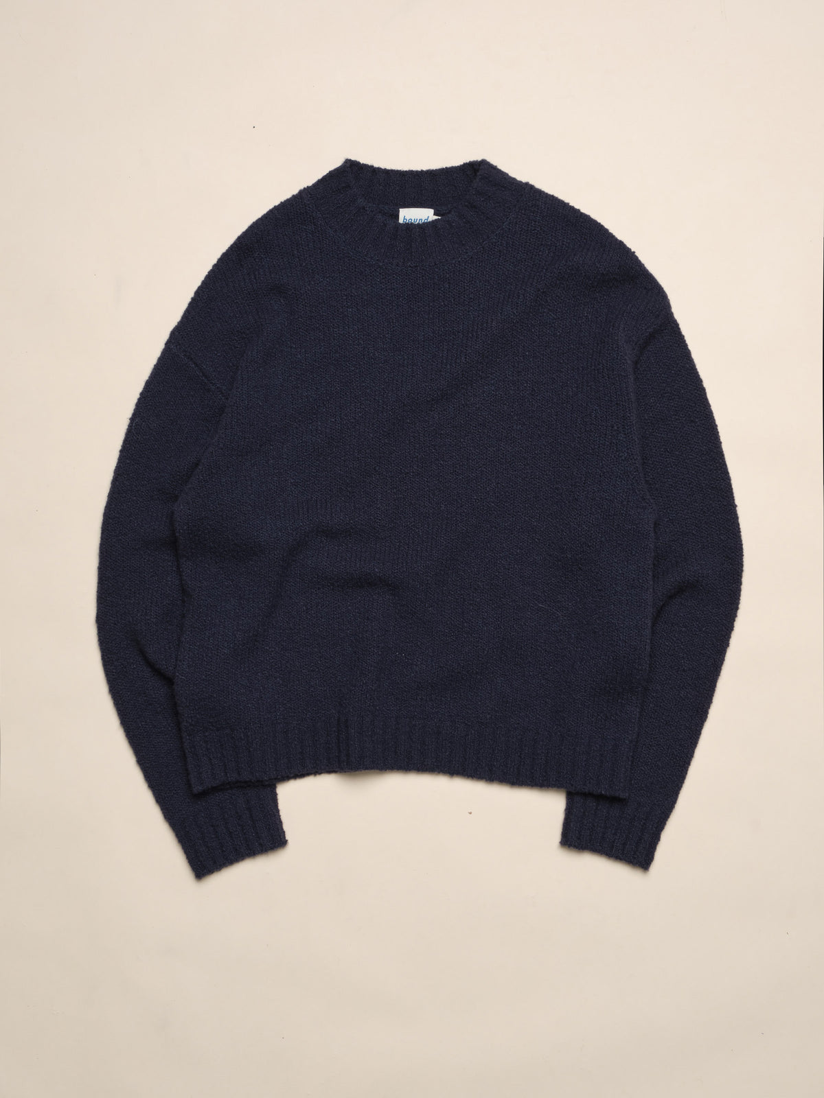 CROPPED WOOL KNIT - NAVY