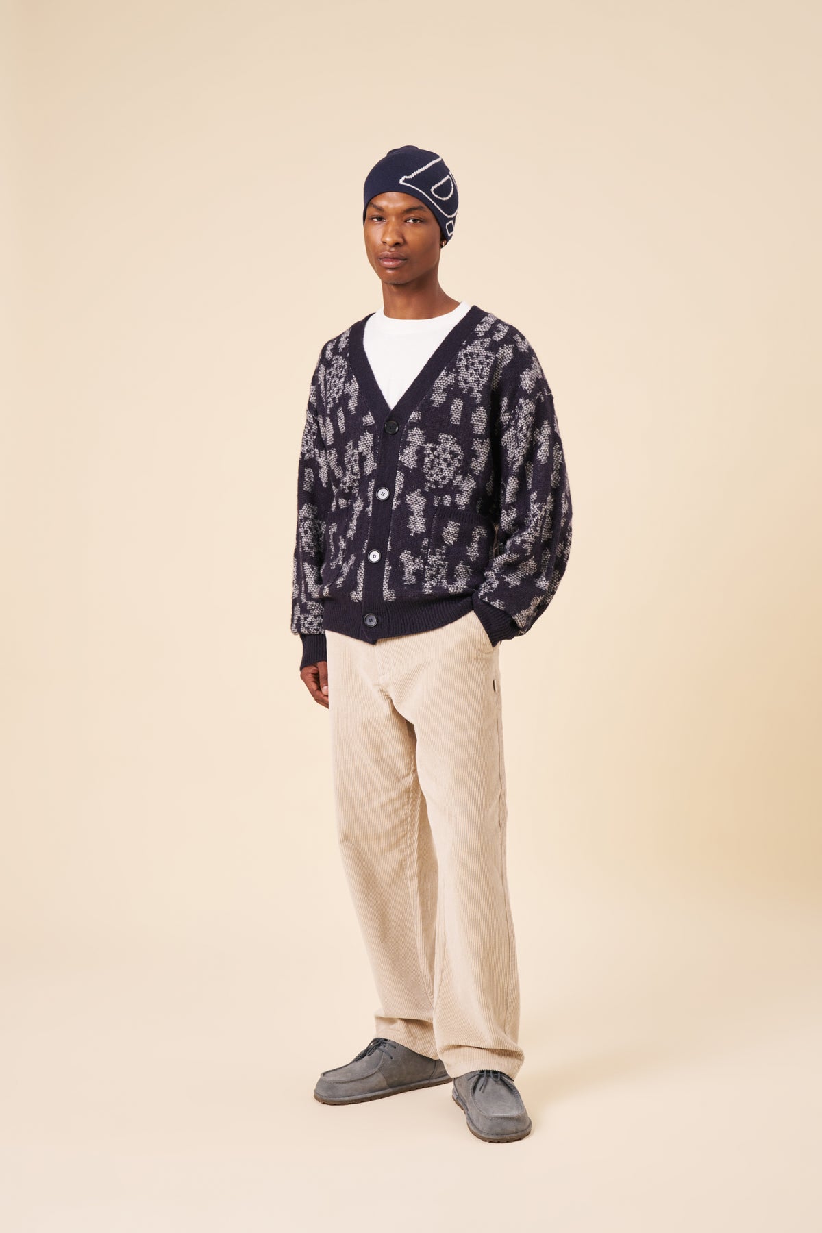 NAVAL BLUE CAMO CARDIGAN