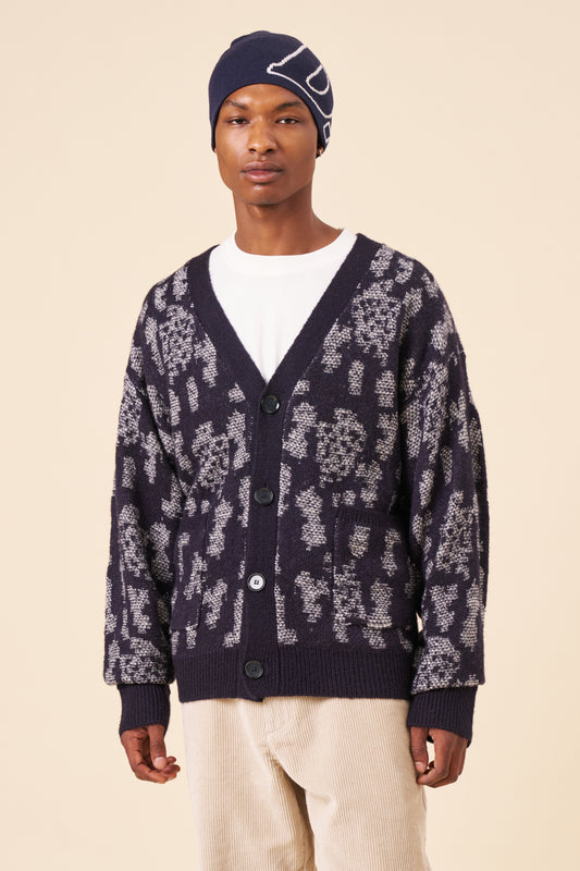NAVAL BLUE CAMO CARDIGAN