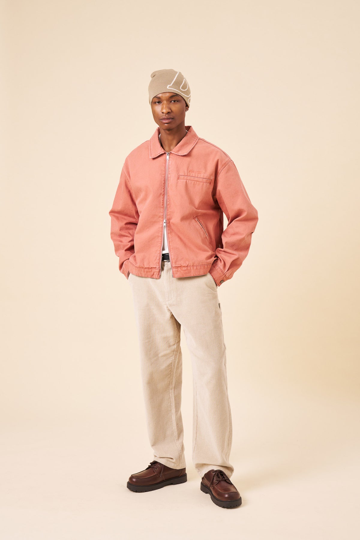 VINTAGE WASHED WORKWEAR JACKET - ROSE