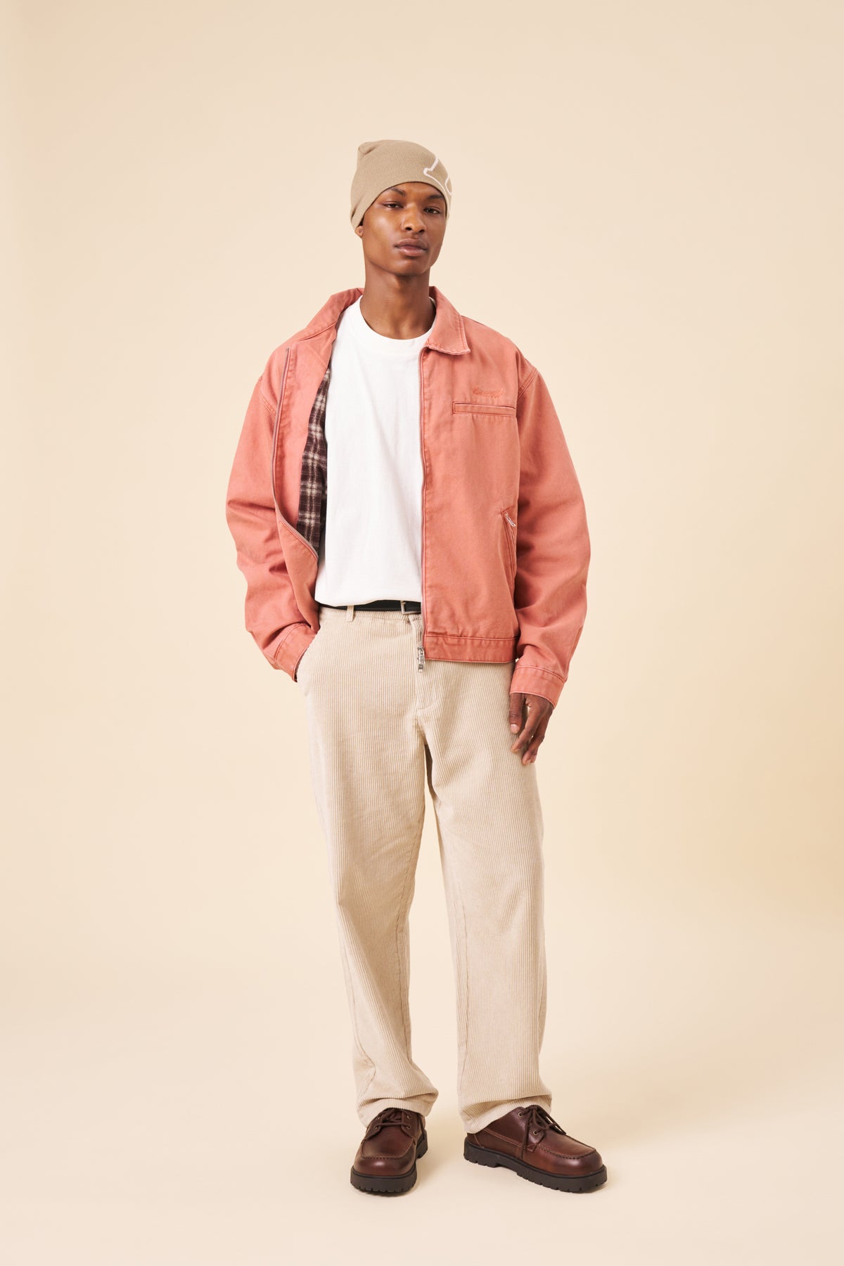 CLASSIC COTTON CORDUROY TROUSERS - CREAM
