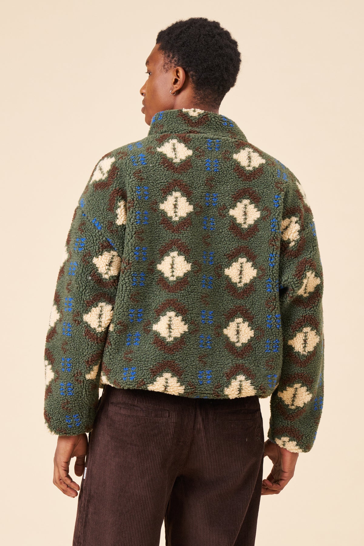 CHECK HALF ZIP FLEECE - AZTEC GREEN
