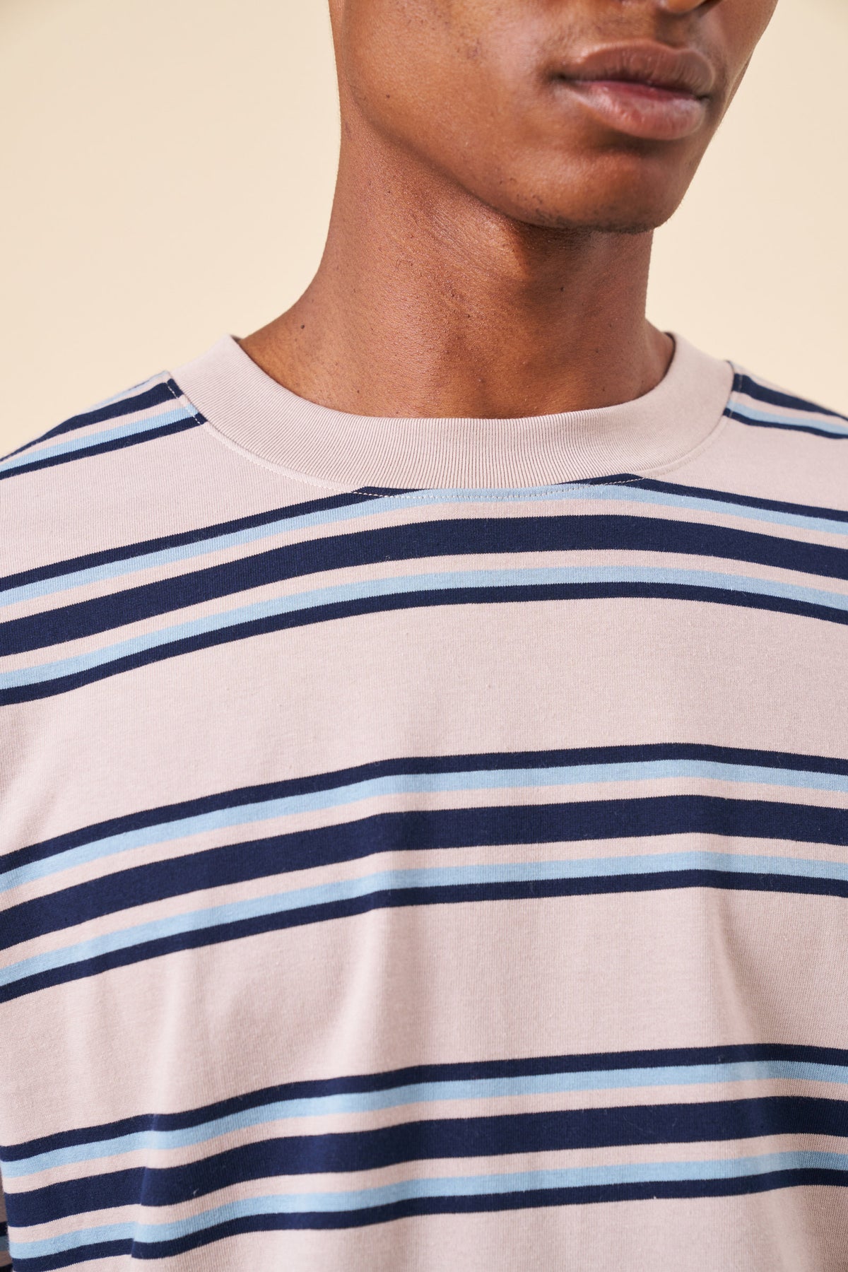 90S STRIPE TEE - GREY