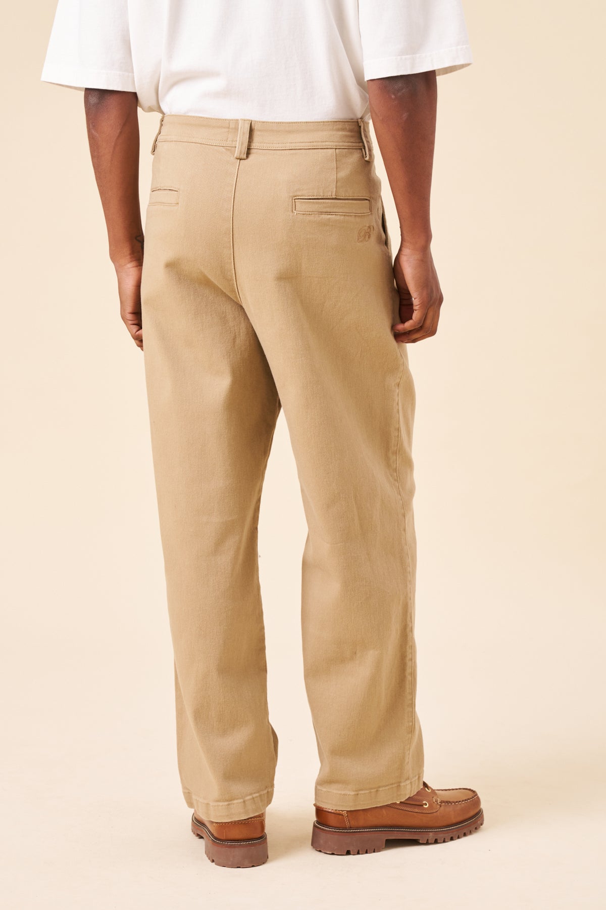 EVERYDAY HEAVY CANVAS RELAXED TROUSERS - BEIGE