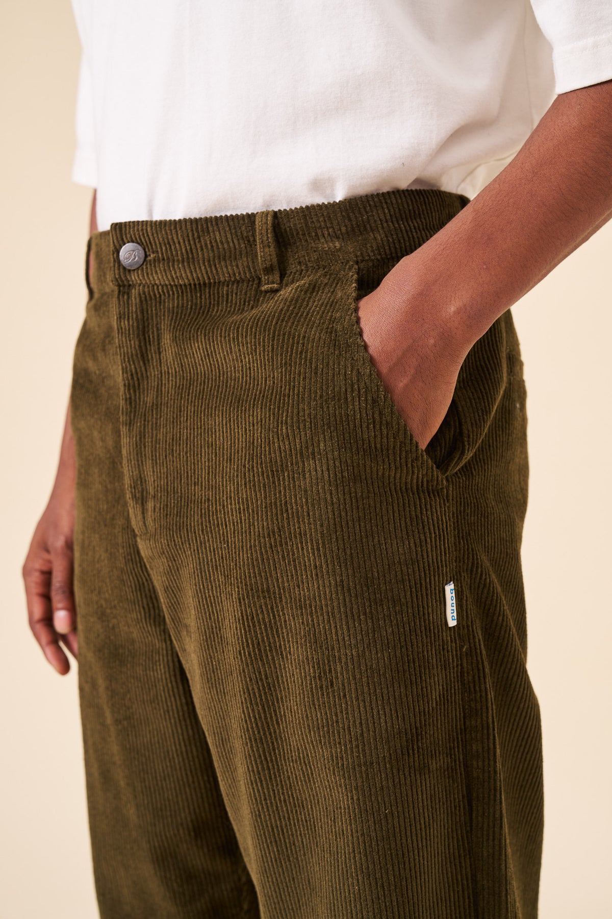 CLASSIC COTTON CORDUROY TROUSERS - KHAKI