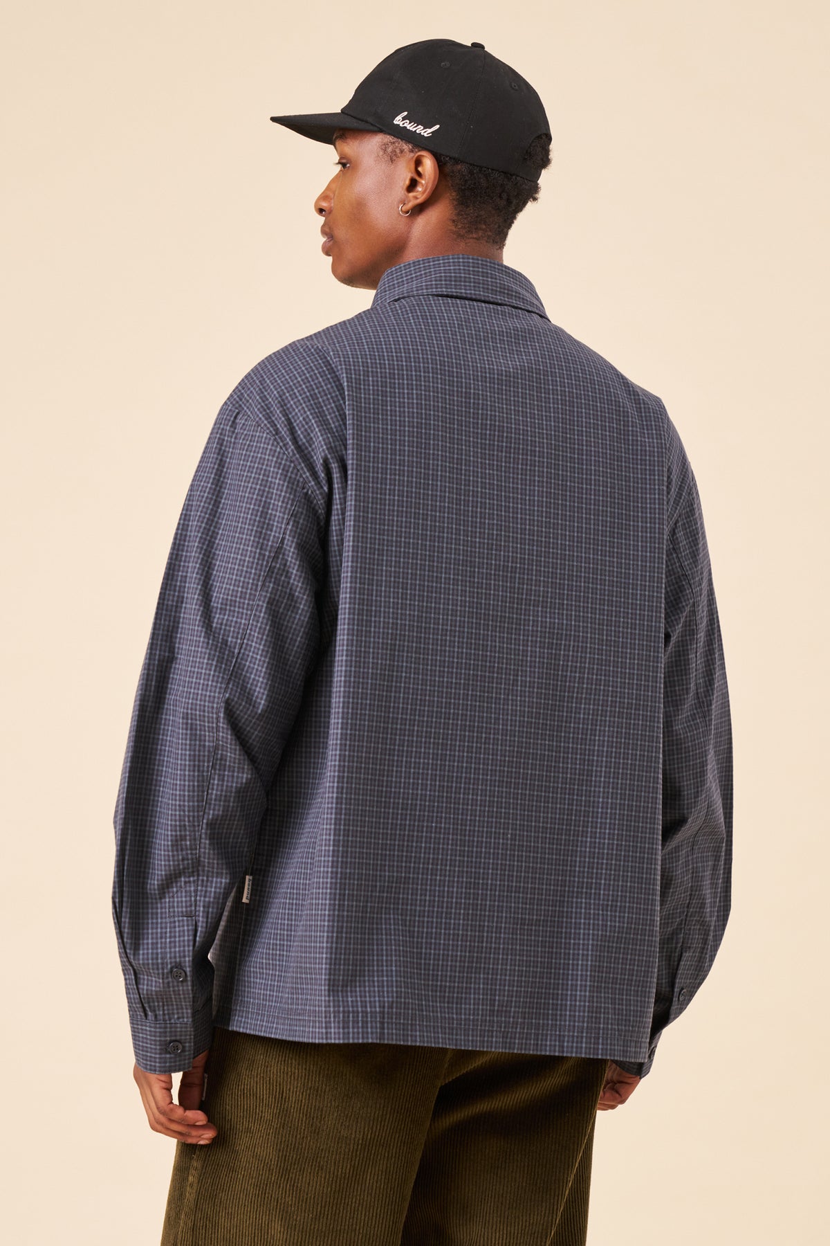 MACKENZIE CHECK COTTON LONGSLEEVE SHIRT - NAVY