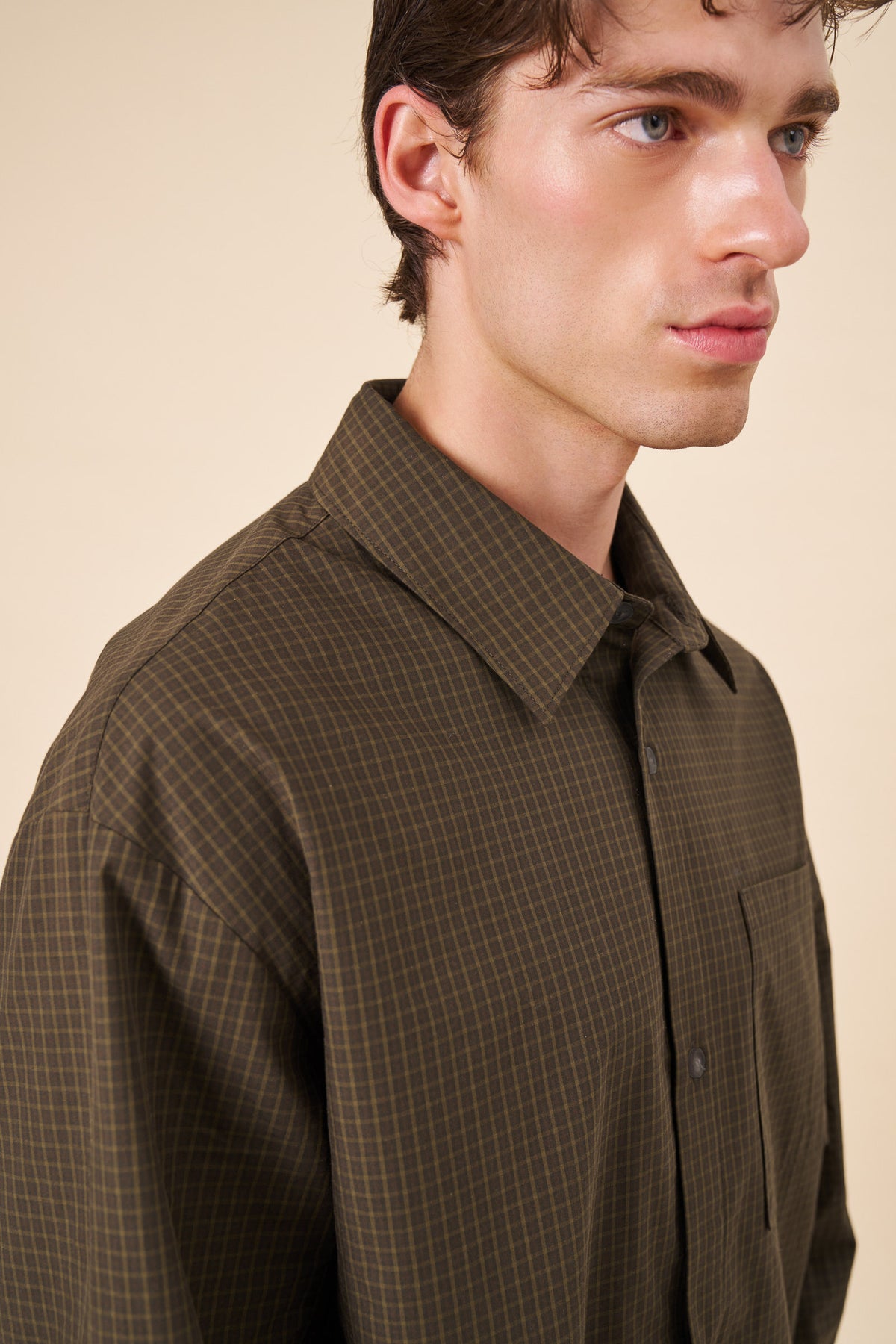 MACKENZIE CHECK COTTON LONGSLEEVE SHIRT - GREEN