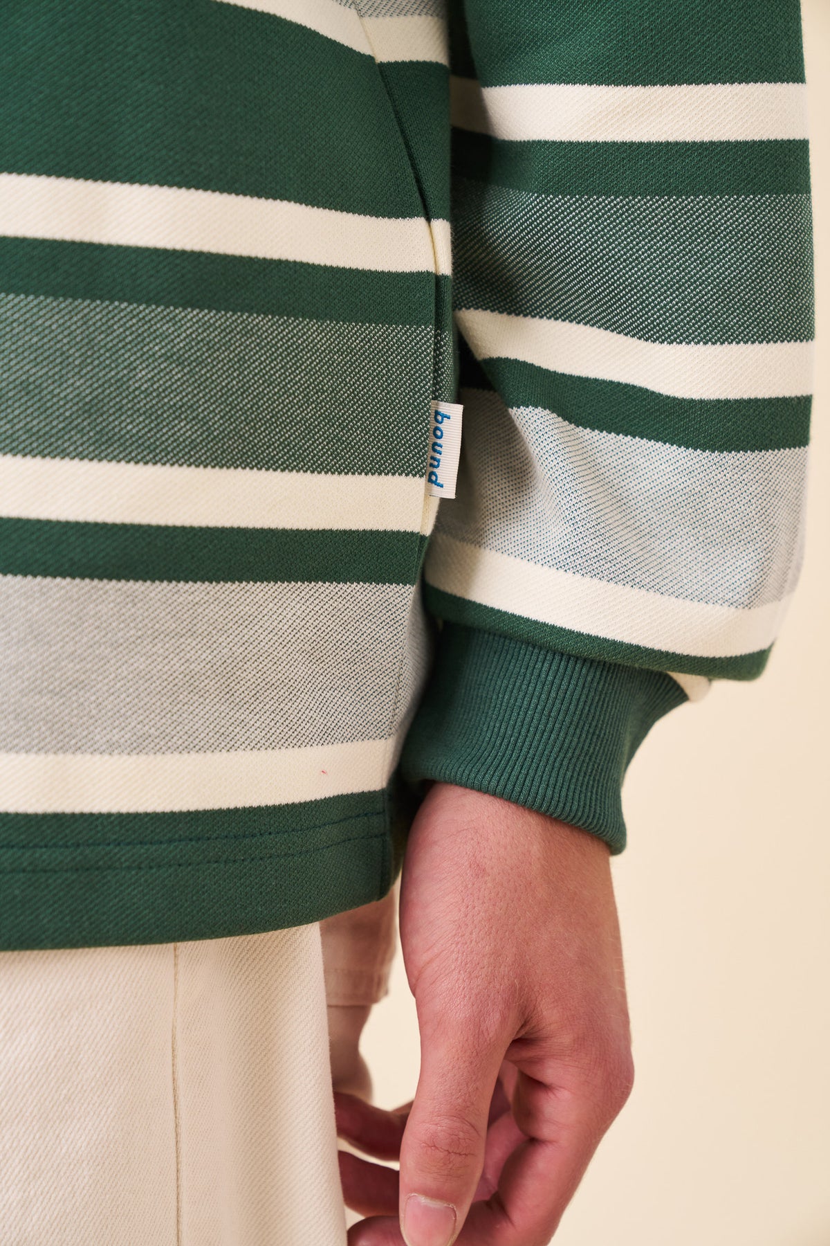 HEAVY STRIPE LS TEE - RETRO GREEN