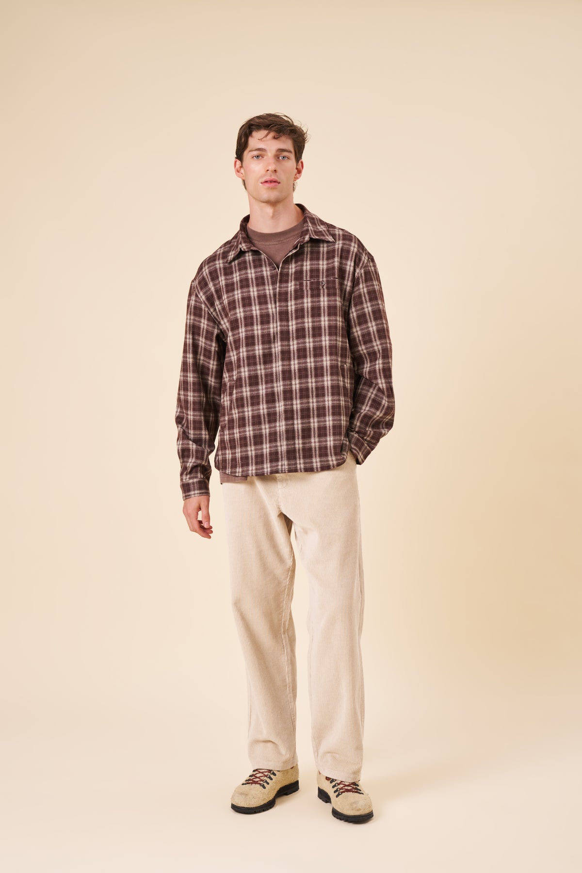 ARGYLE CHECK SHIRT - BROWN