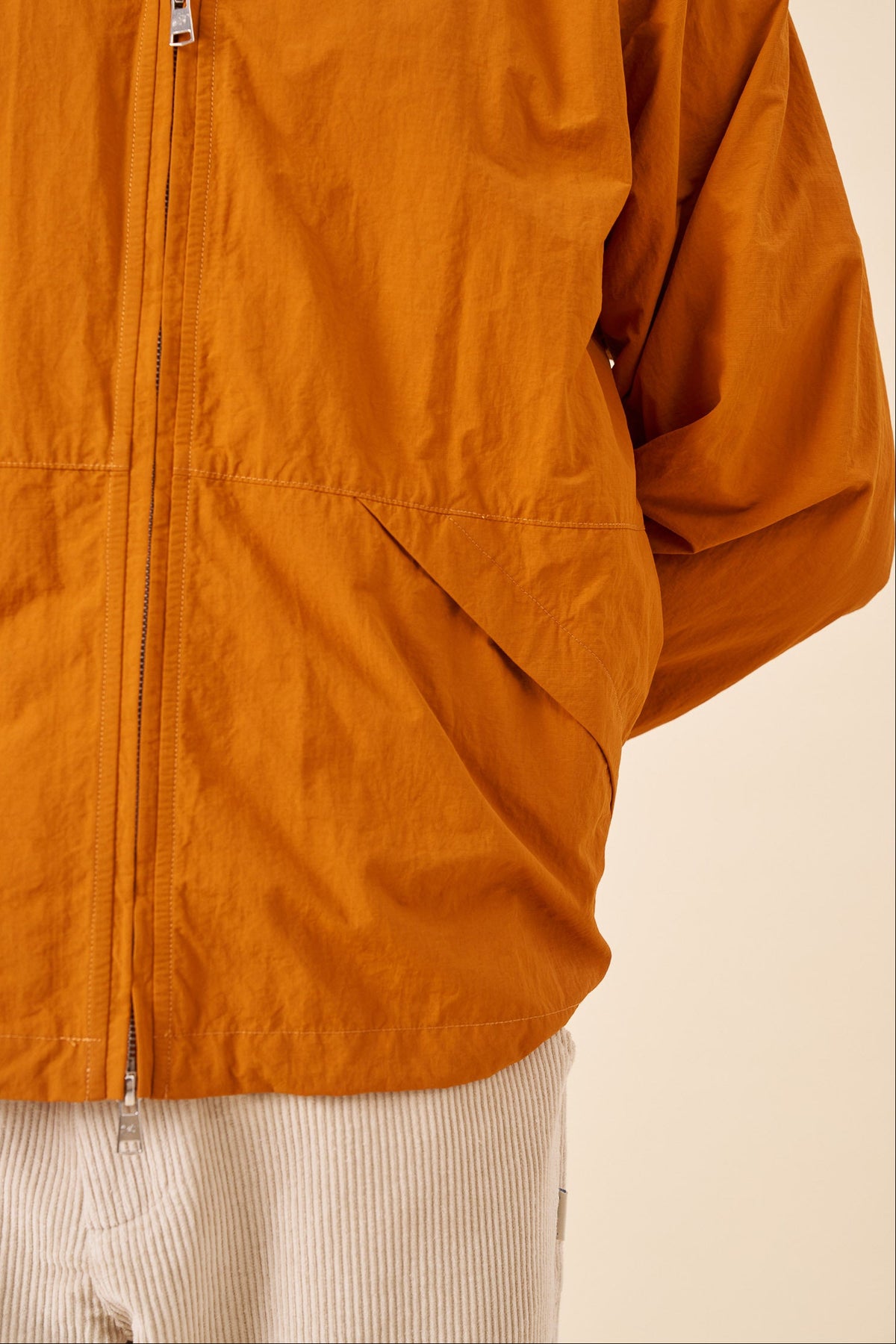 ACID WASH RIPSTOP WINDBREAKER - BURNT ORANGE
