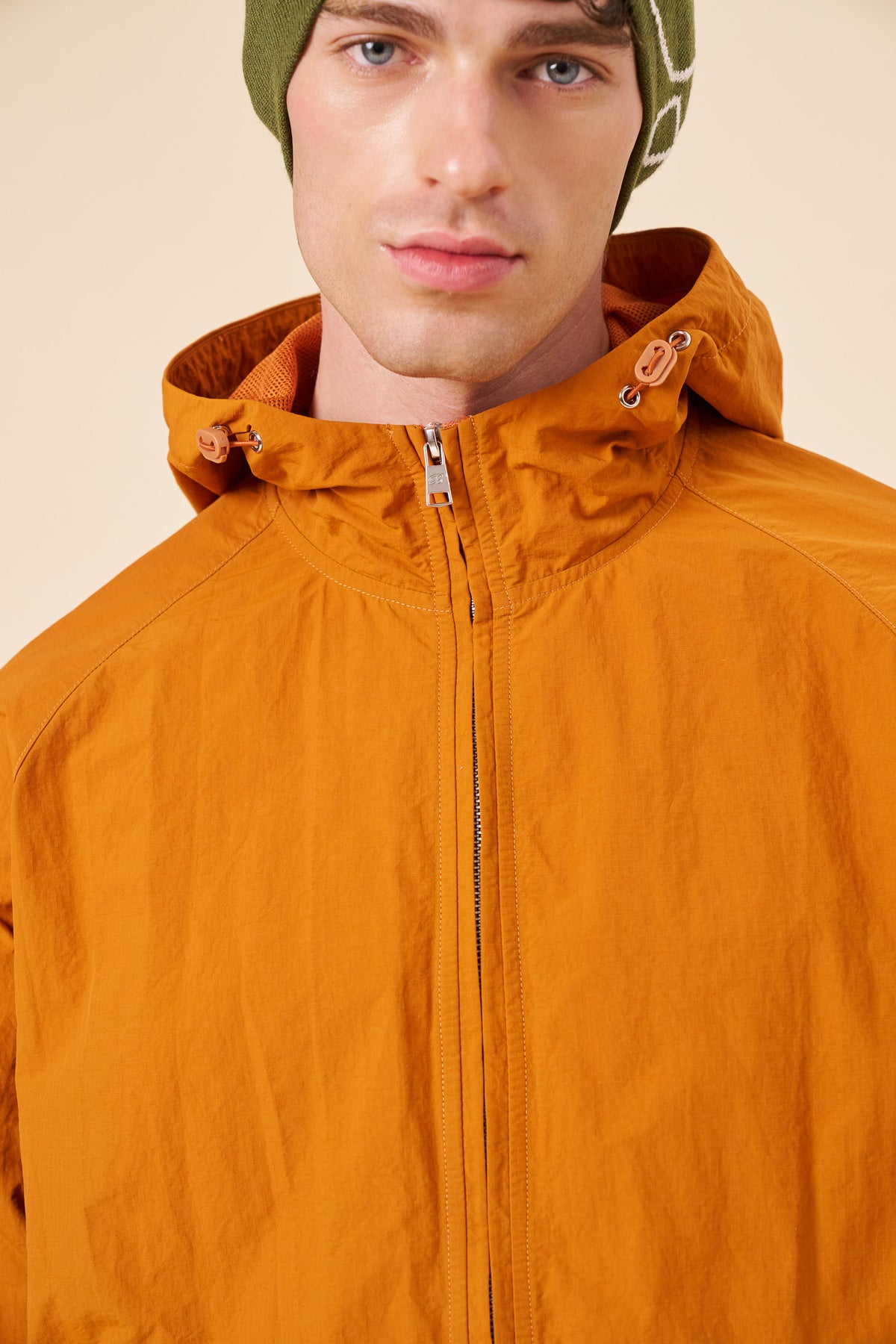 ACID WASH RIPSTOP WINDBREAKER - BURNT ORANGE