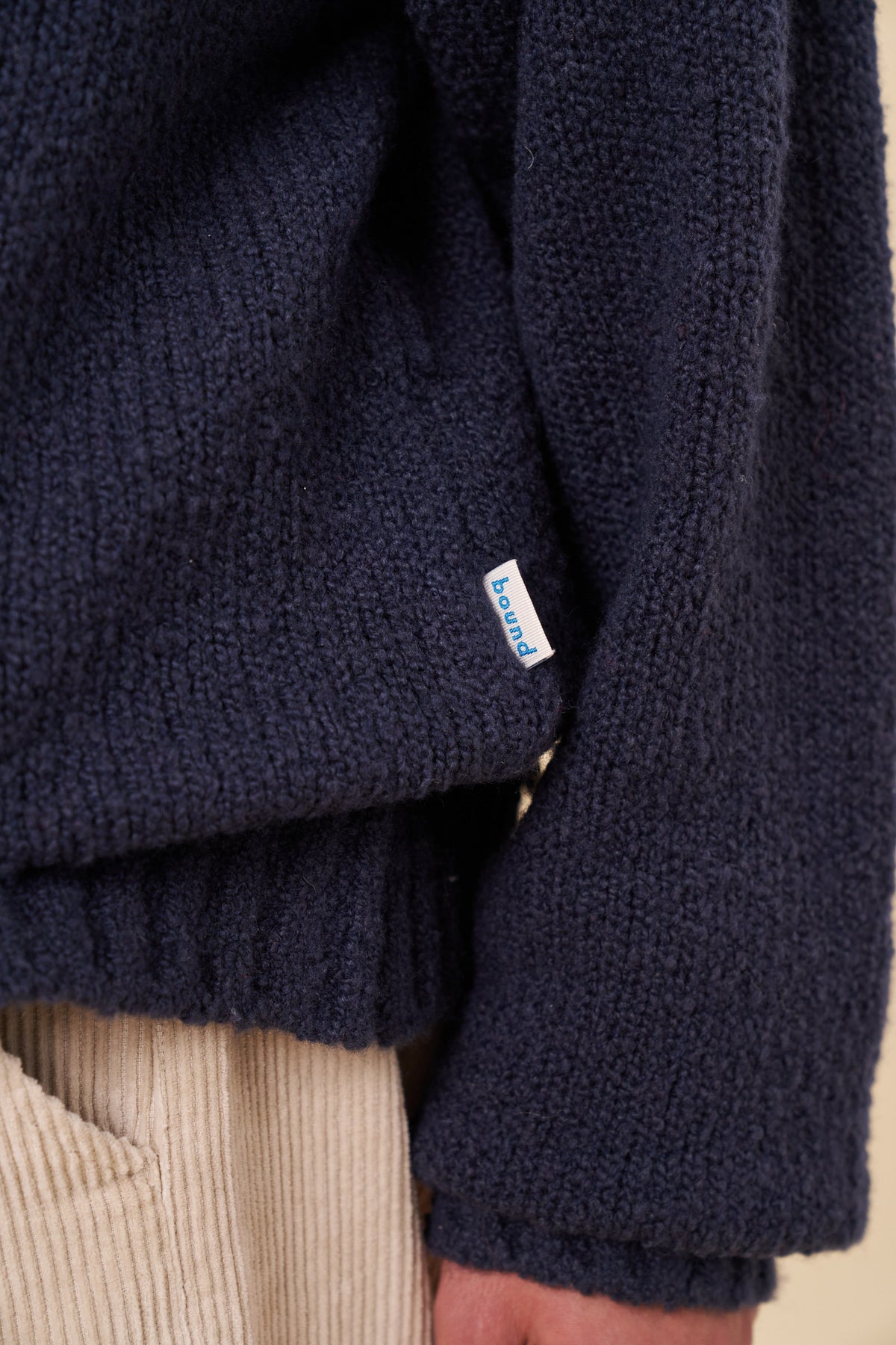 CROPPED WOOL KNIT - NAVY