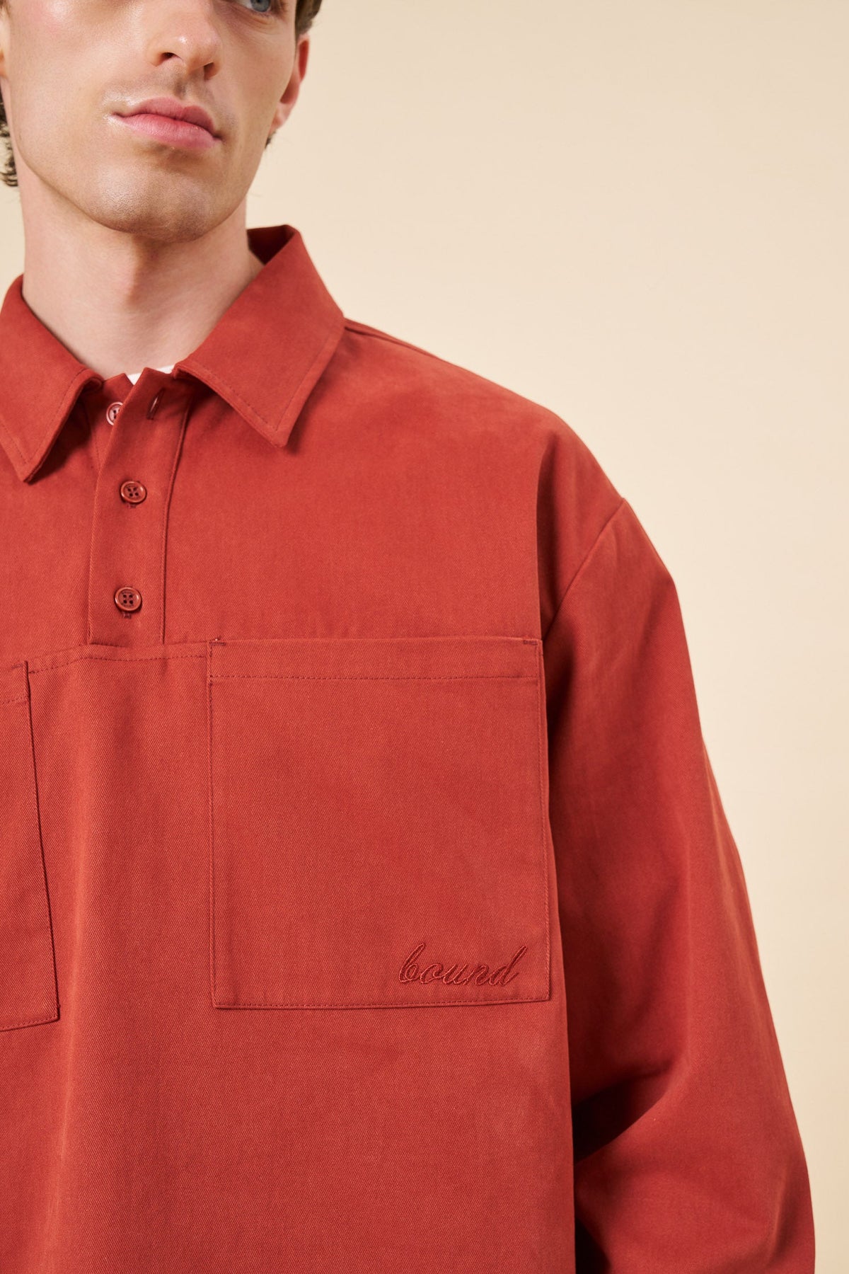 HALF PLACKET SHIRT - ORANGE