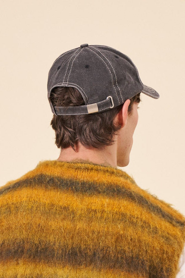 SCRIPT CAP - WASHED BLACK