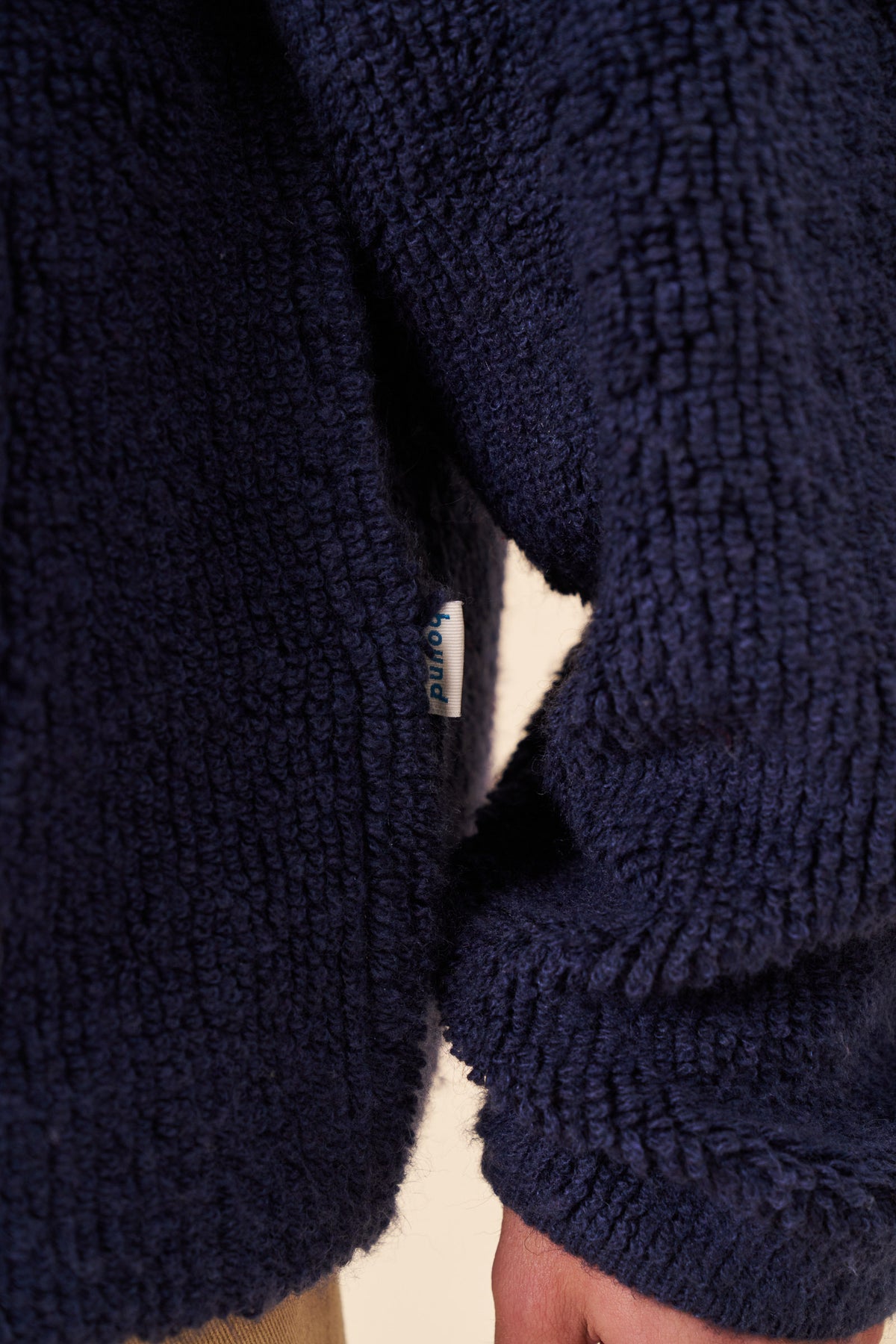 TREVOR GRANDAD FLEECE CARDIGAN - NAVY