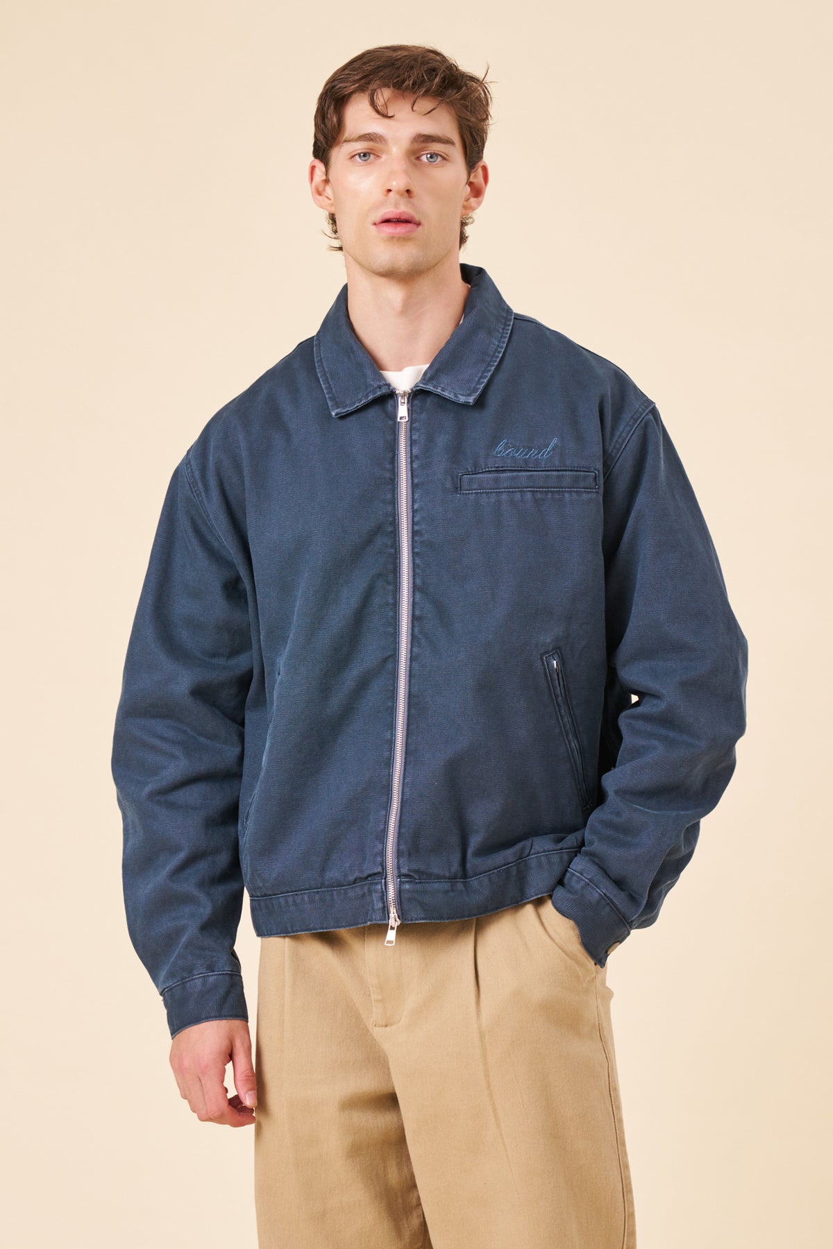VINTAGE WASHED WORKWEAR JACKET - BLUE