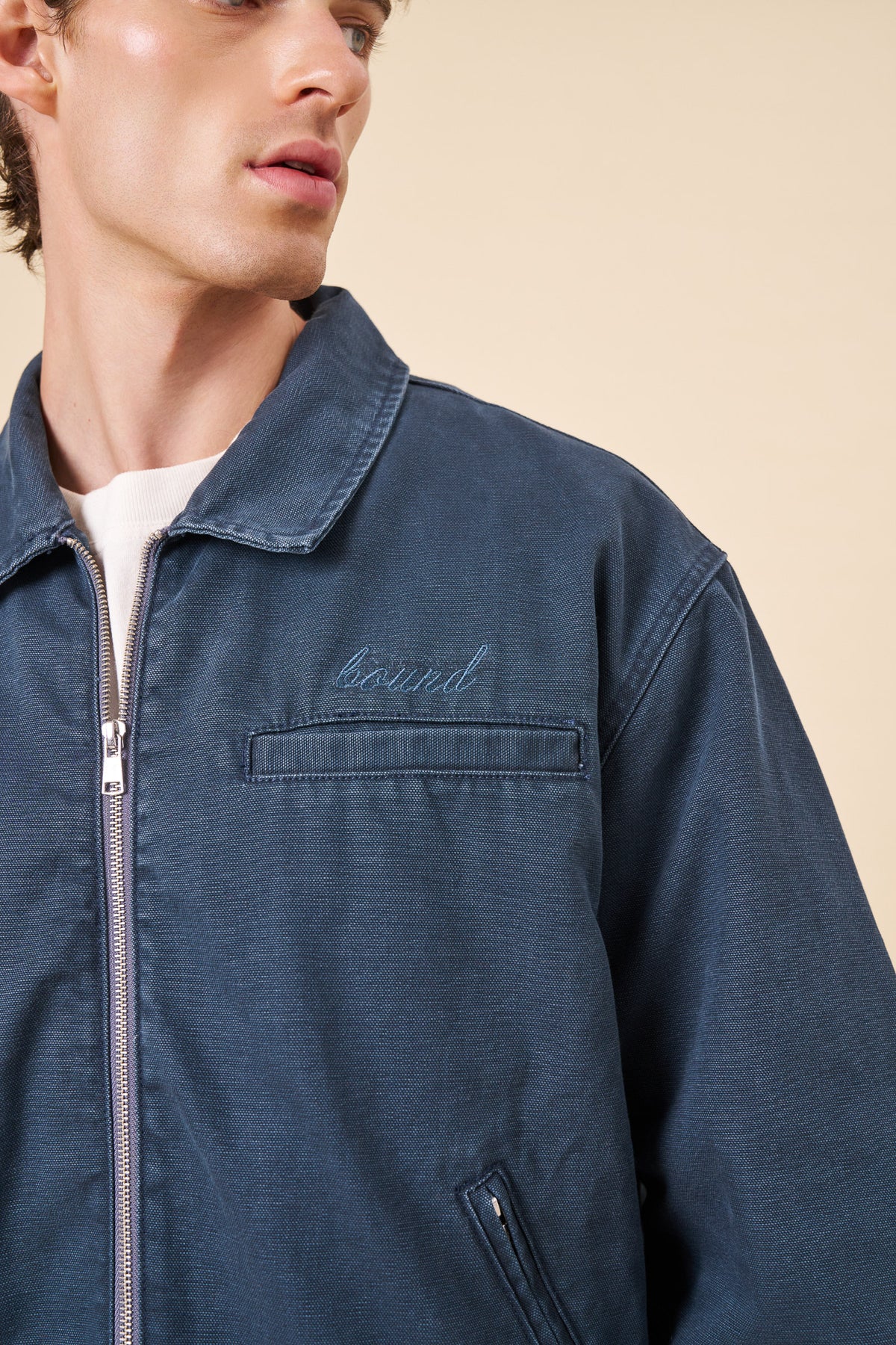 VINTAGE WASHED WORKWEAR JACKET - BLUE