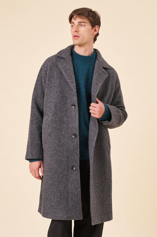OTIS WOOL TRENCH COAT - CLASSIC GREY