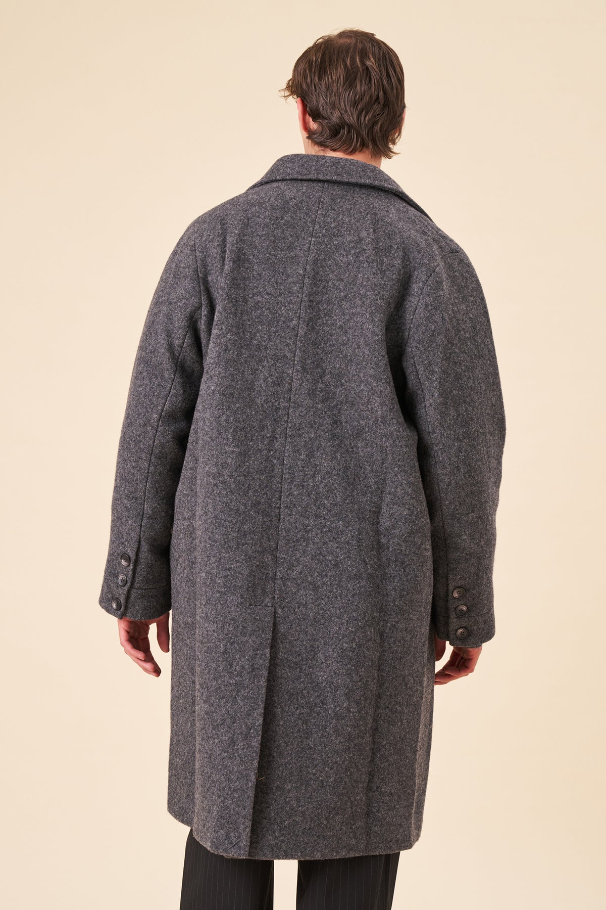 OTIS WOOL TRENCH COAT - CLASSIC GREY