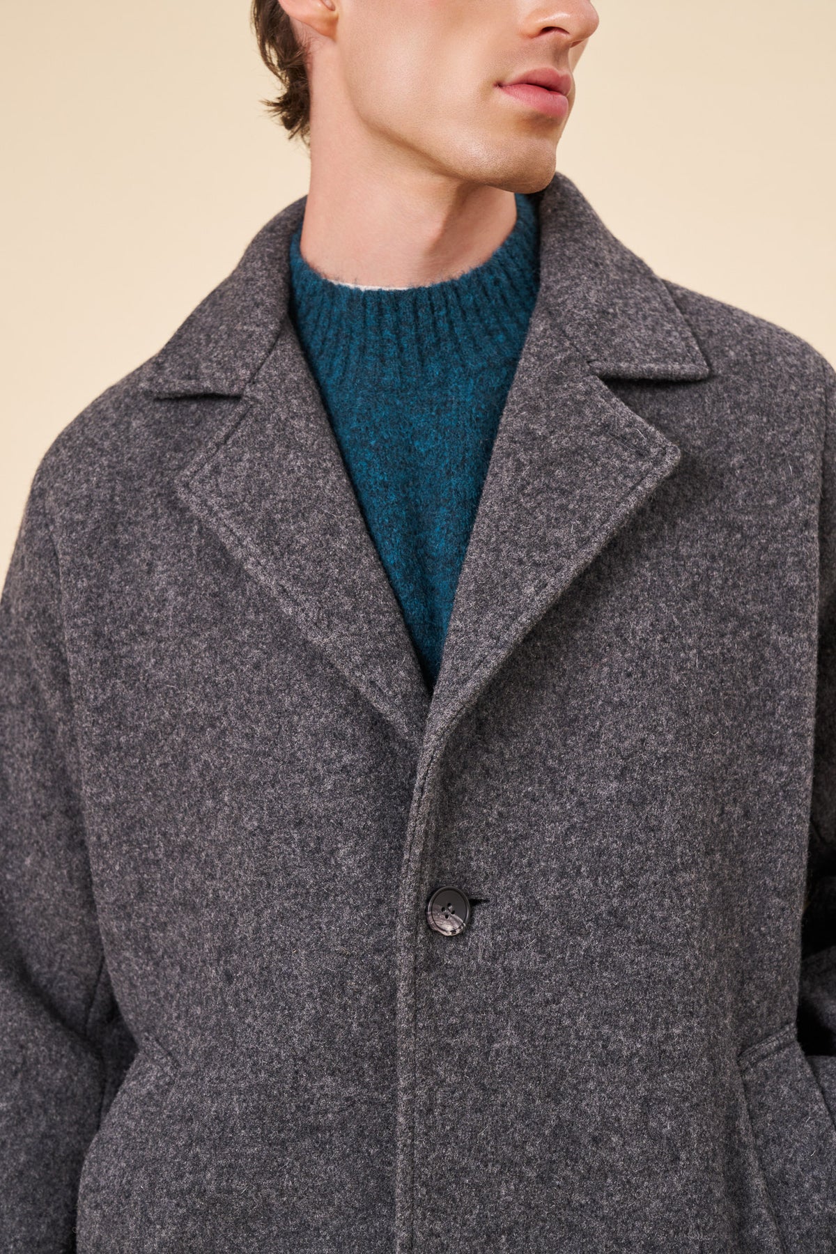 OTIS WOOL TRENCH COAT - CLASSIC GREY