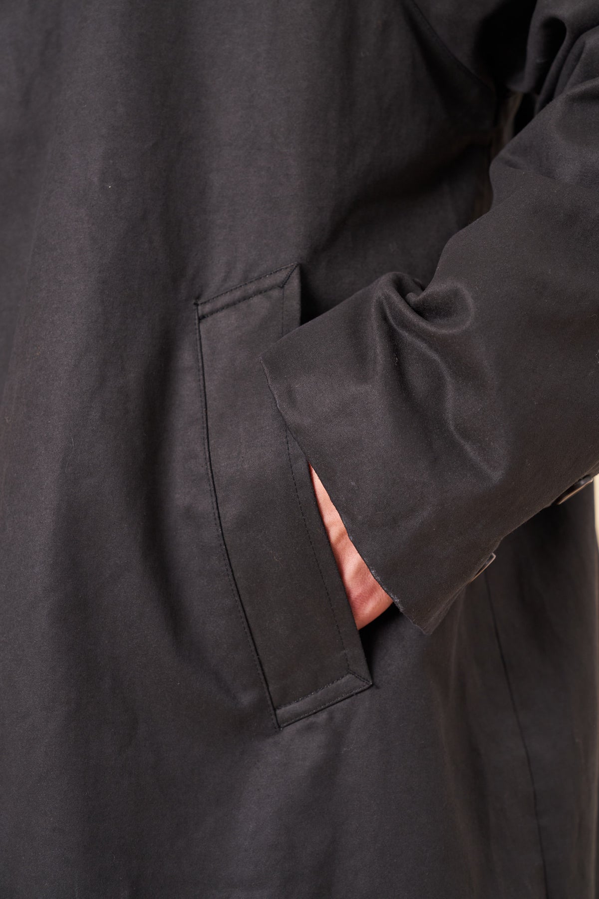 WAX TRENCH COAT - FADED BLACK